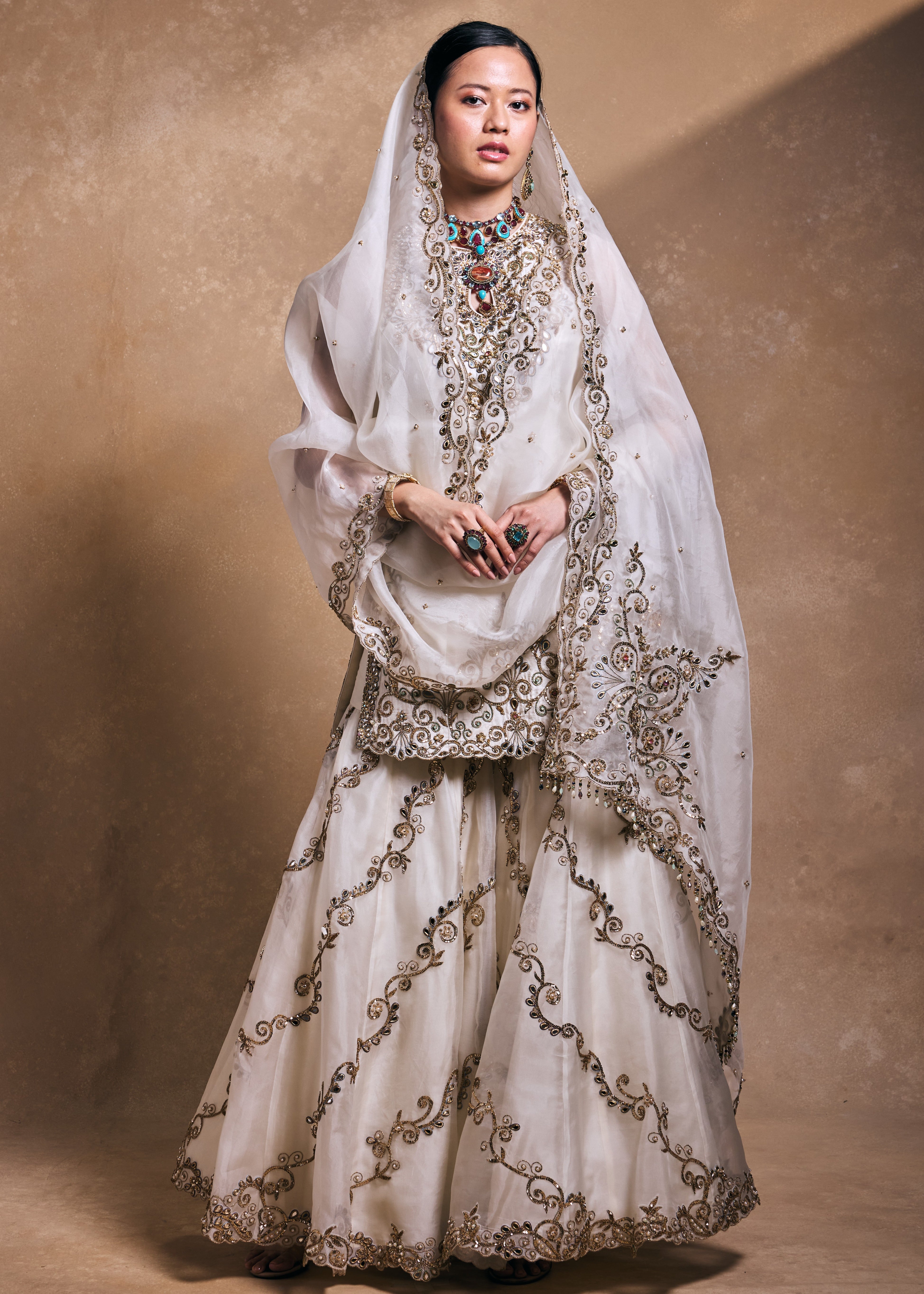 Ivory Gharara Set