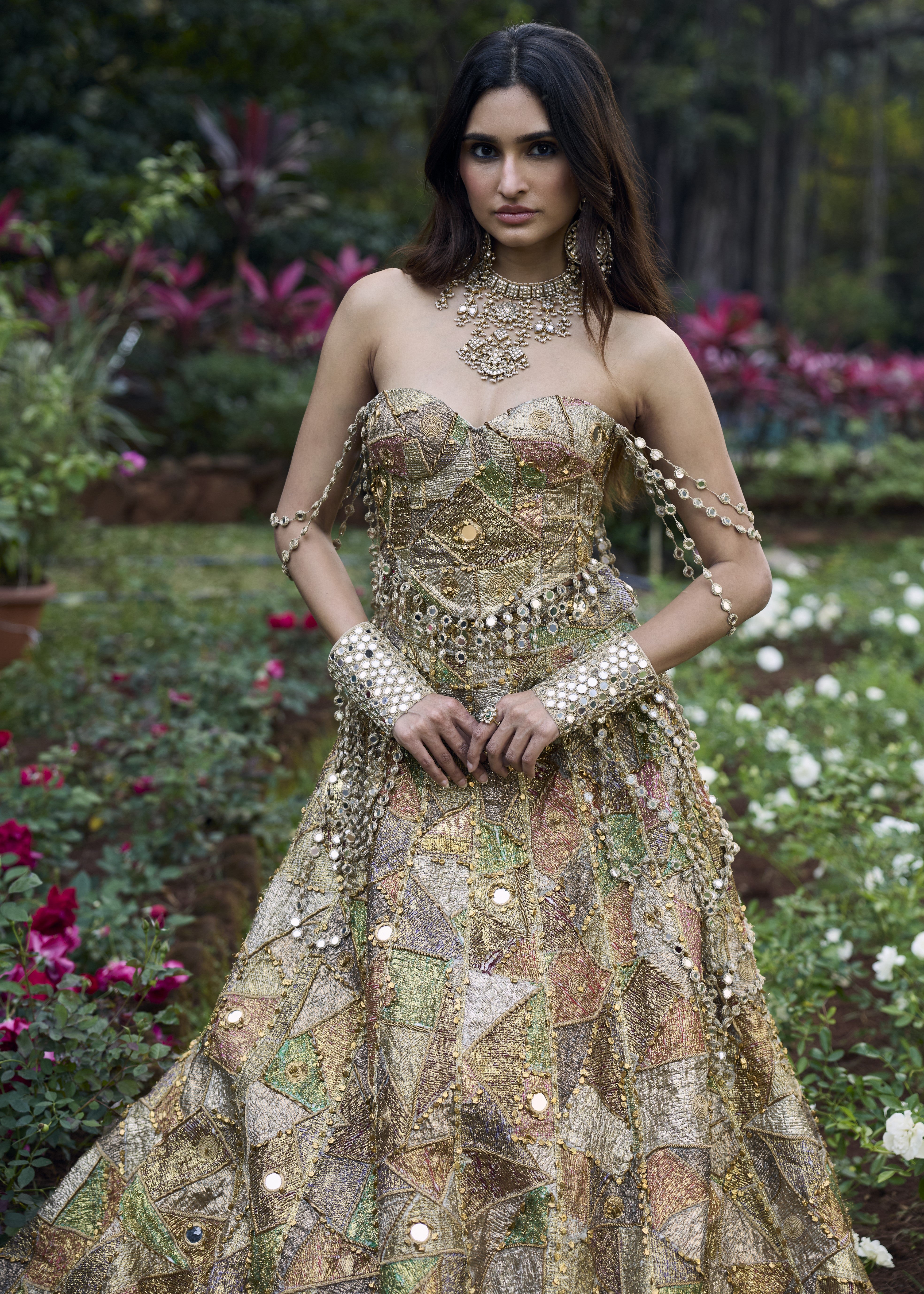 Gulnaar Gota Lehenga Set
