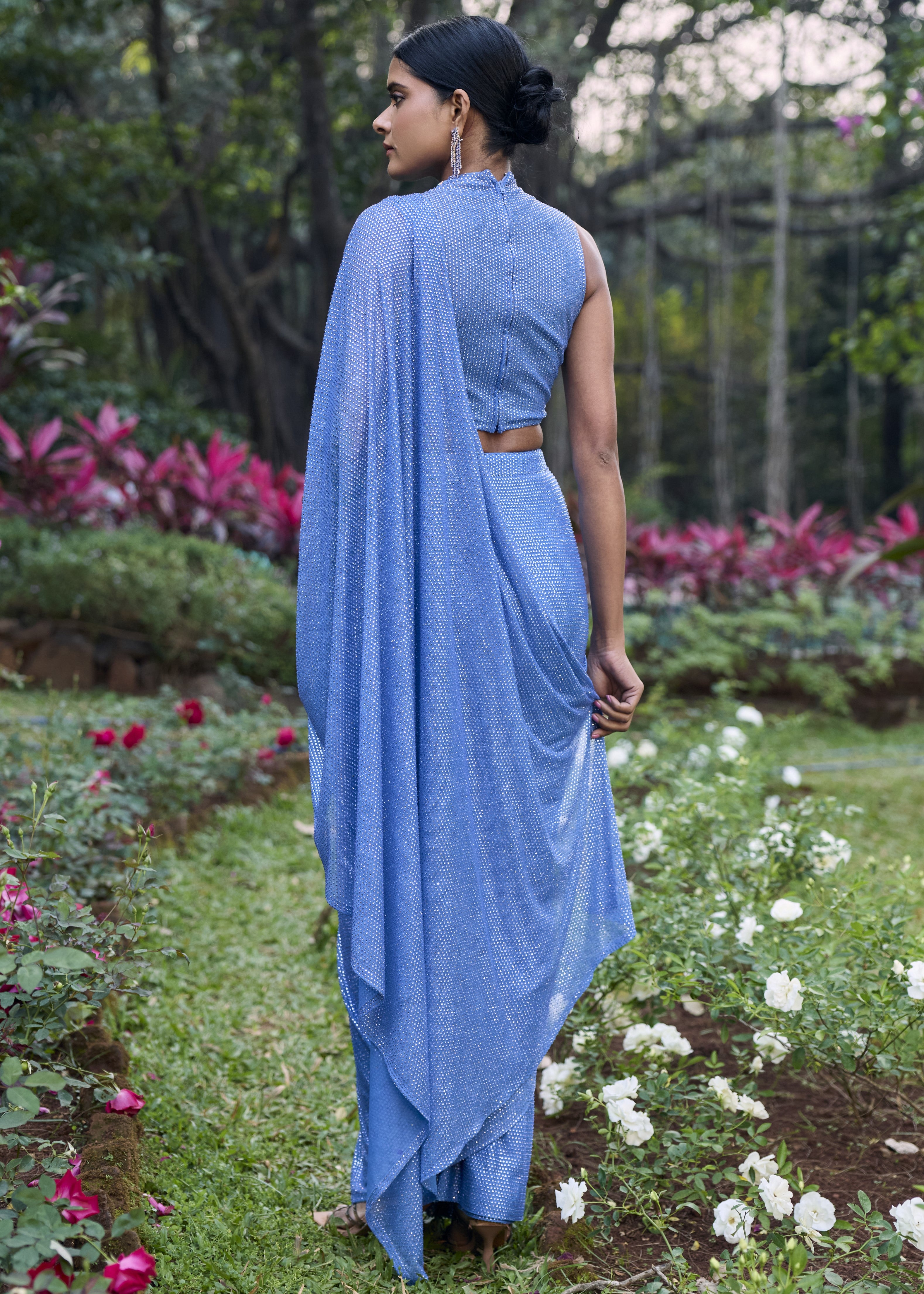 Neel Tara Crystal Sari Set