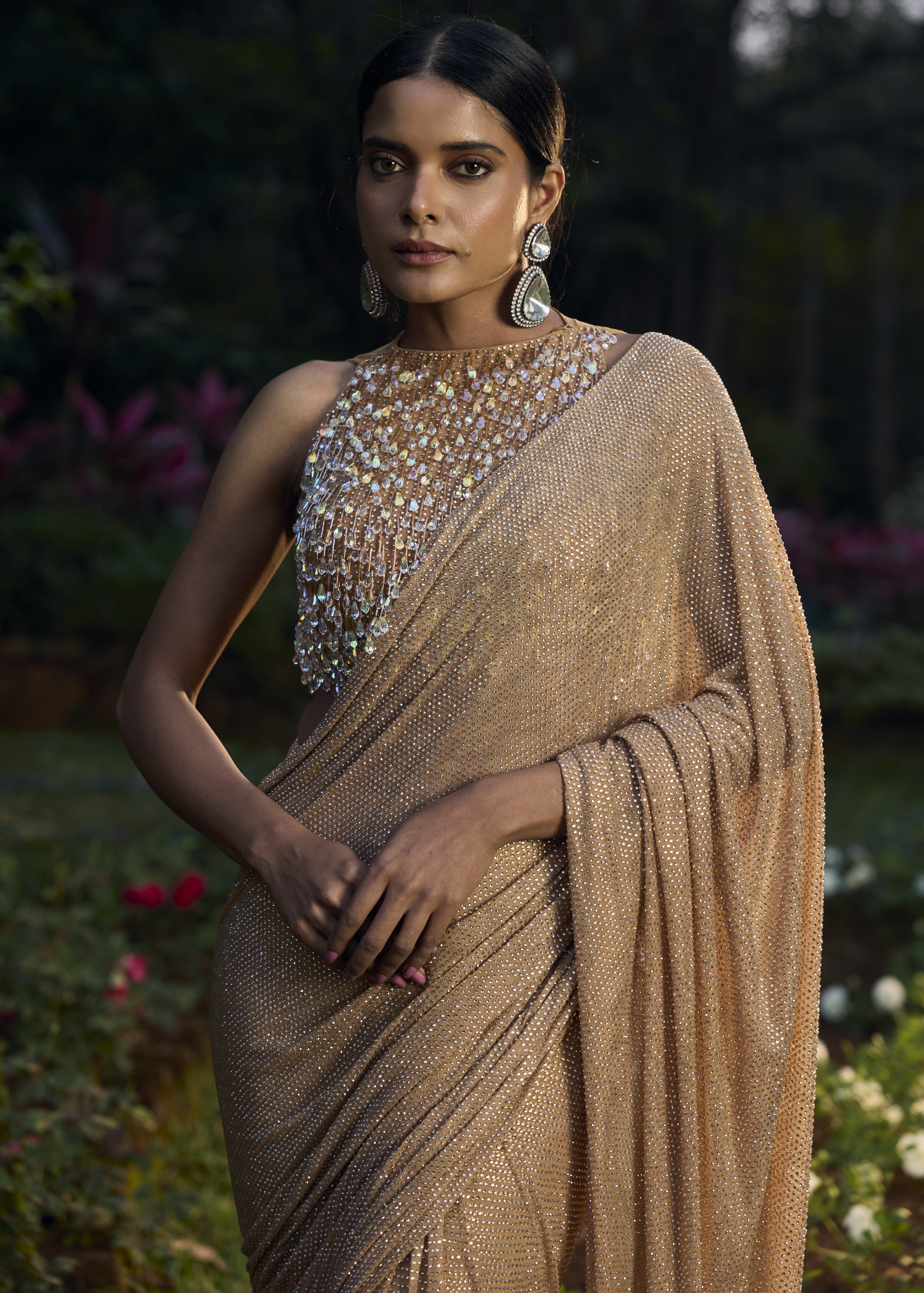 Kanak Tara Crystal Sari Set