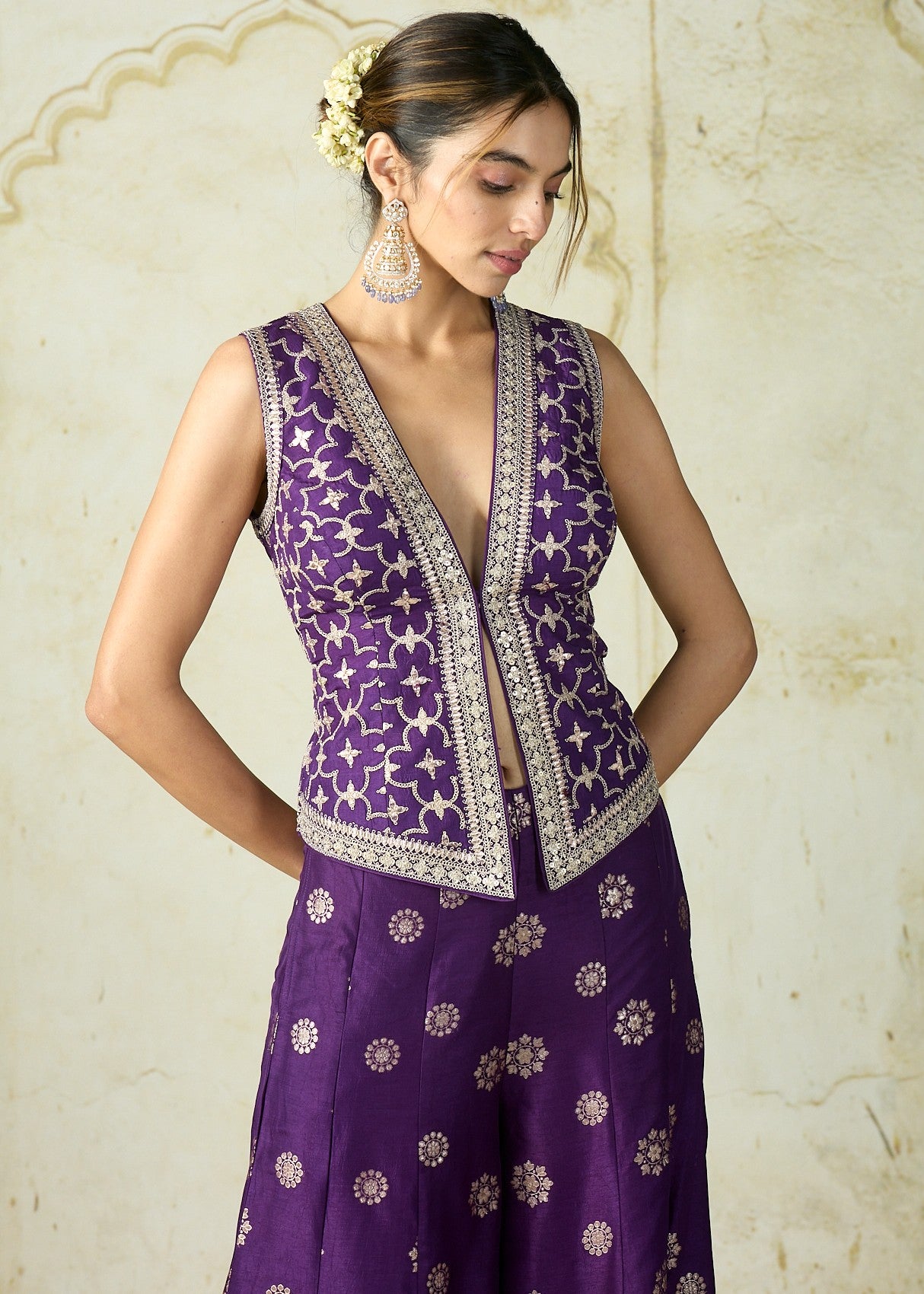 Purple Mizna Pant Set