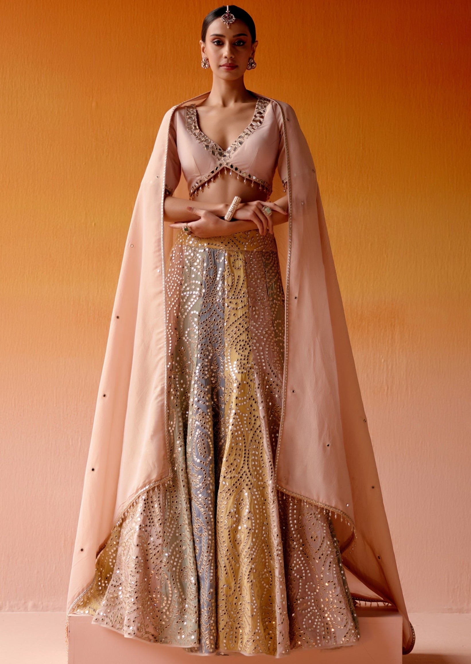 Color Block Lehenga