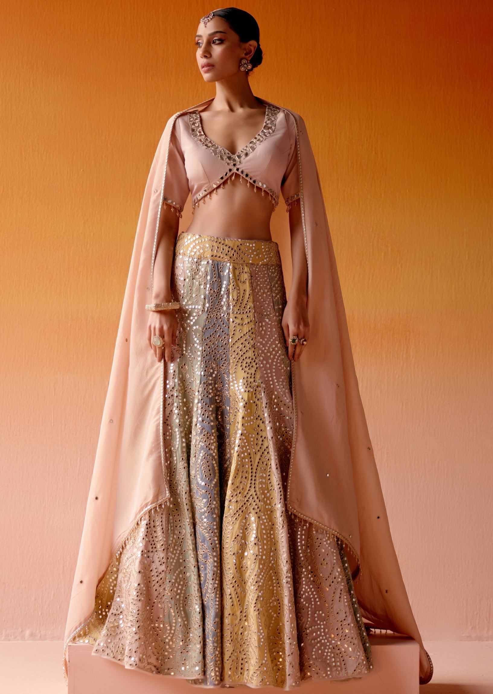 Color Block Lehenga