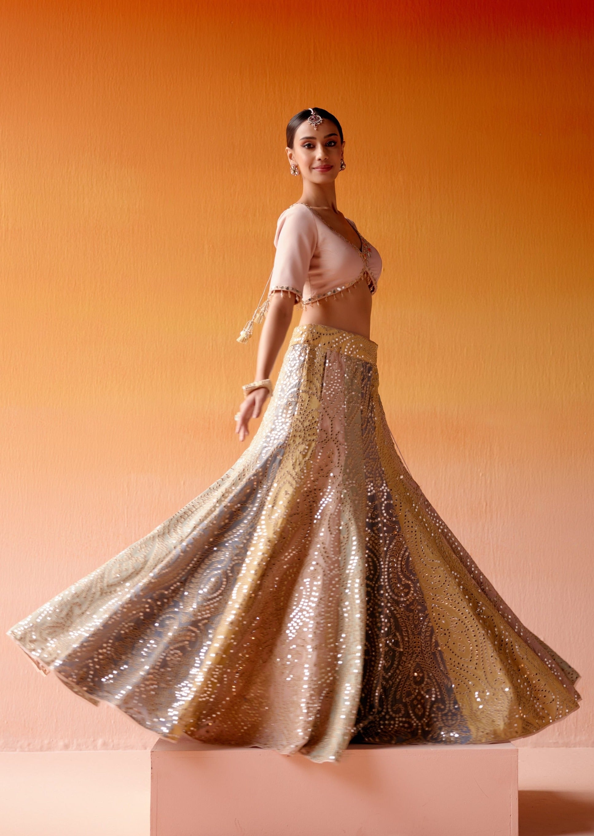 Color Block Lehenga