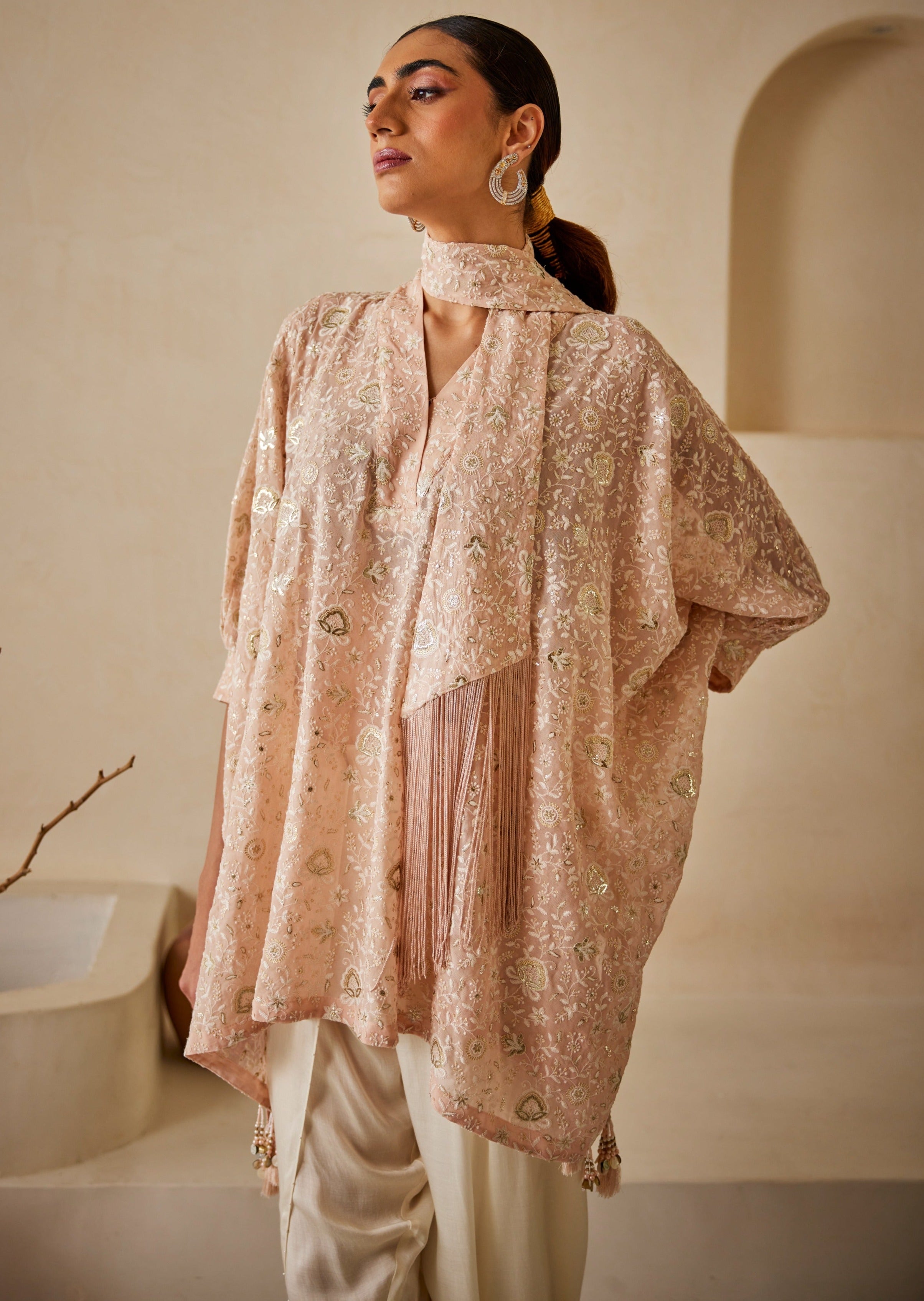 Chikankari Kaftan