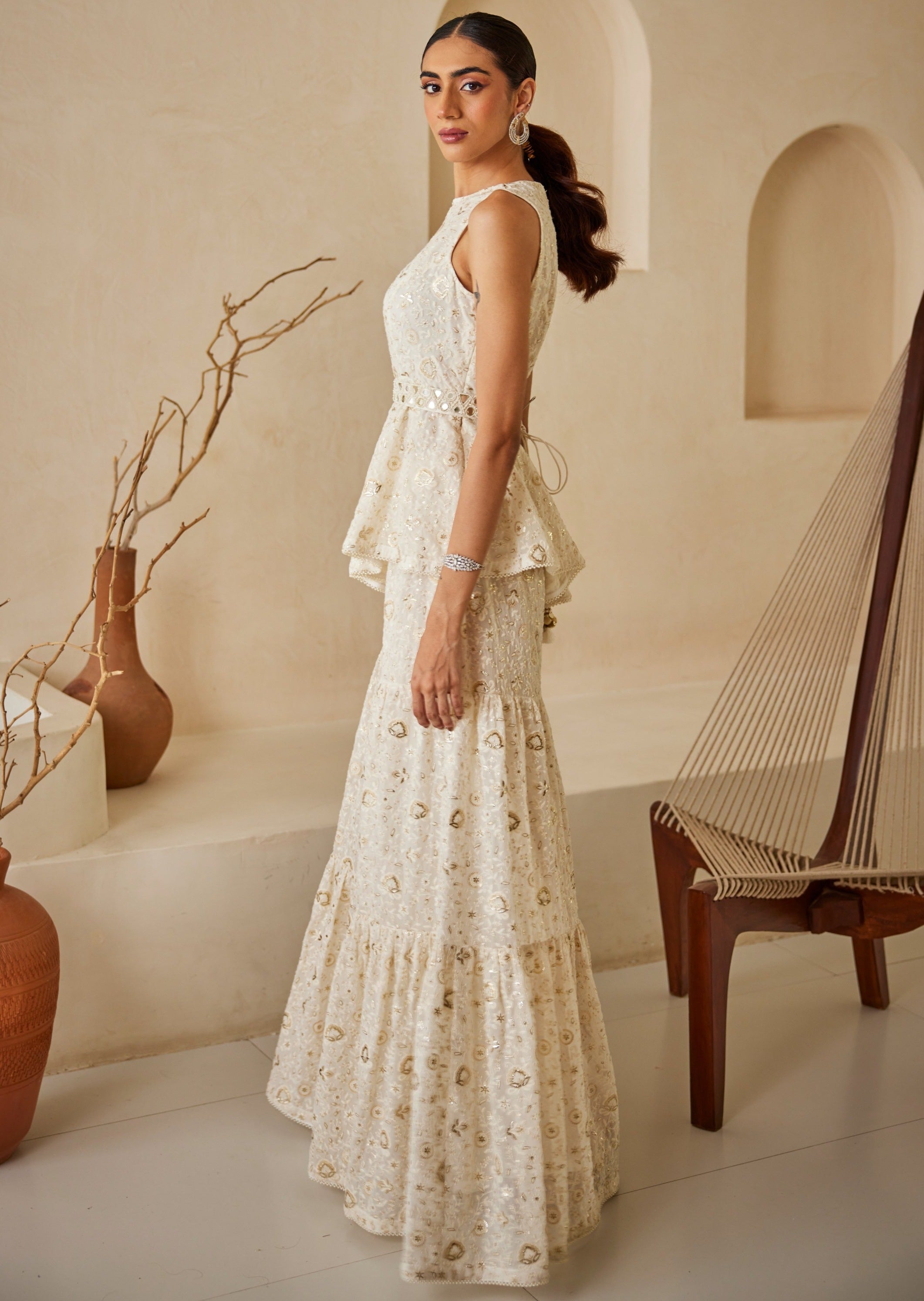 Chikankari Layered Sharara