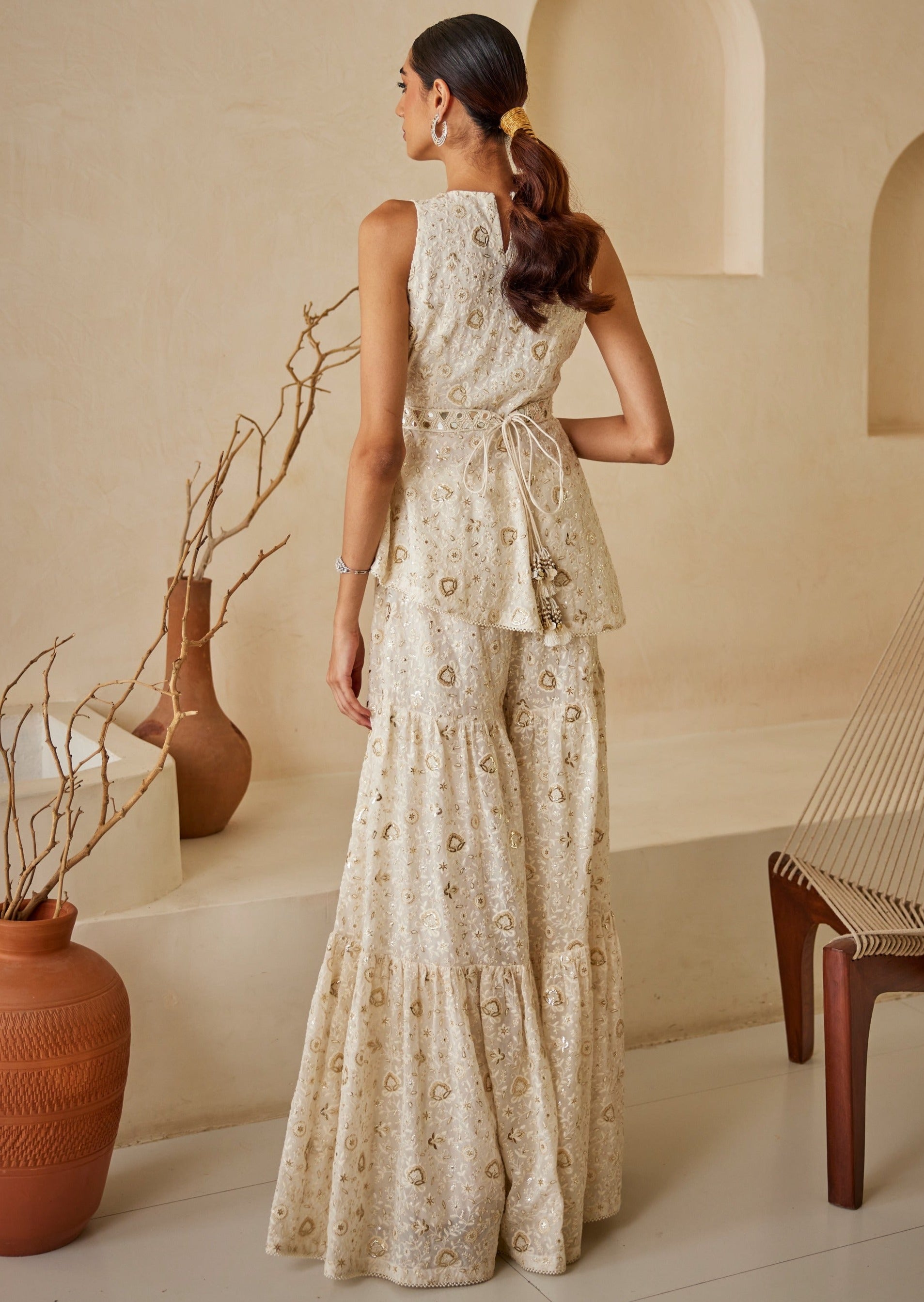 Chikankari Layered Sharara