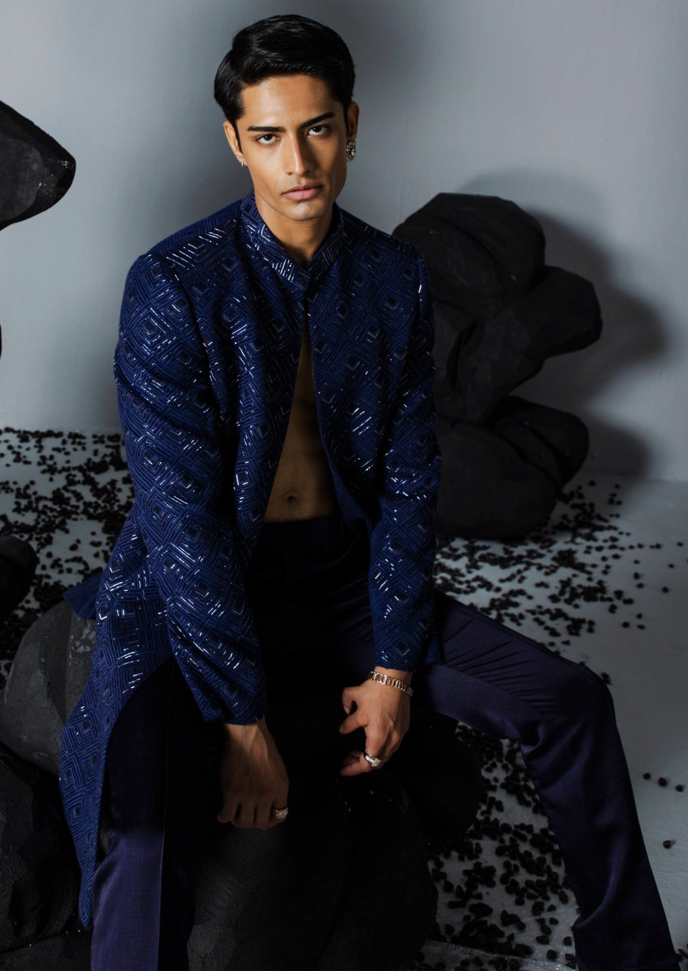 Sapphire Open Sherwani Set