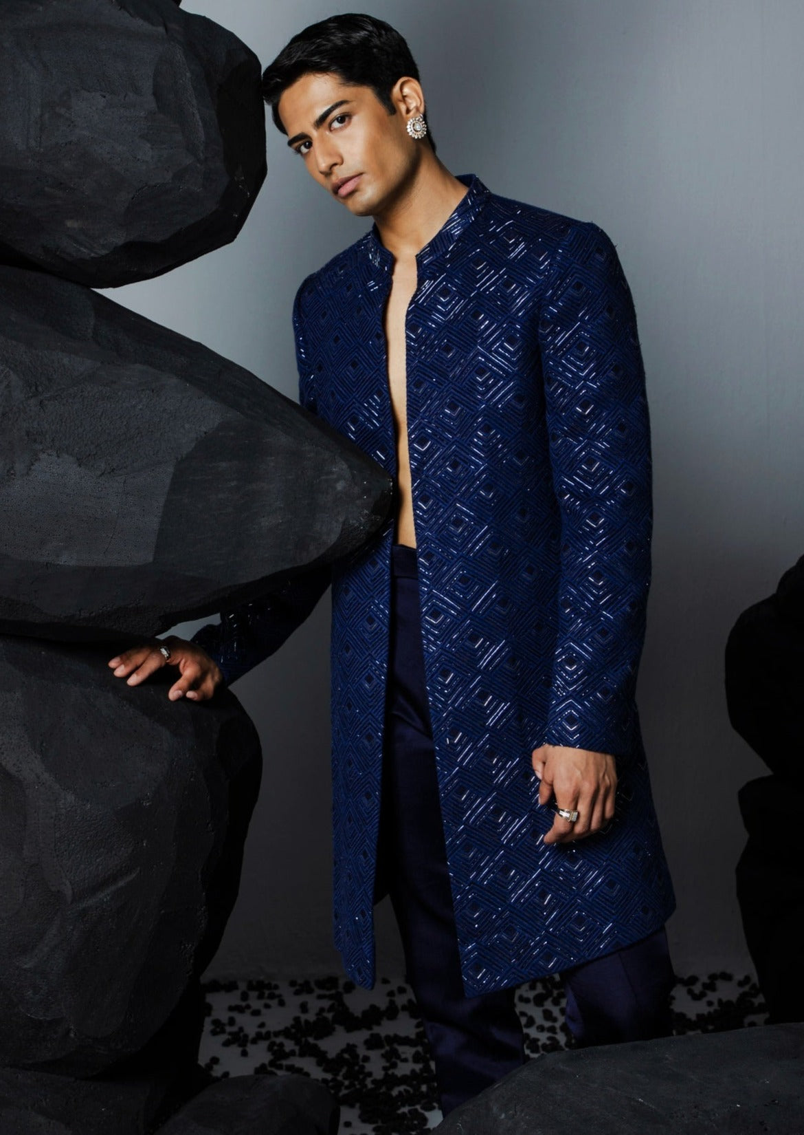 Sapphire Open Sherwani Set