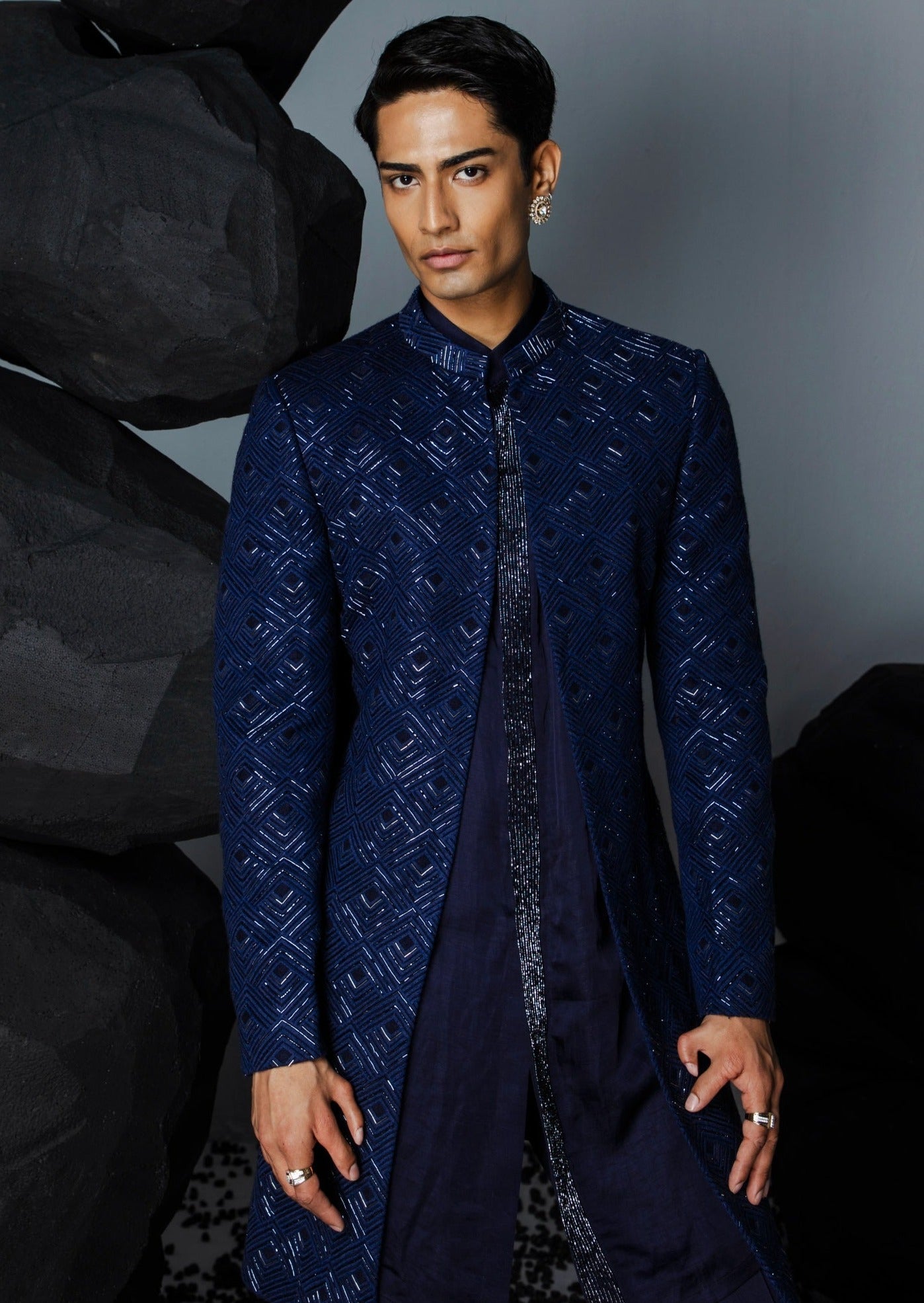 Sapphire Open Sherwani Set