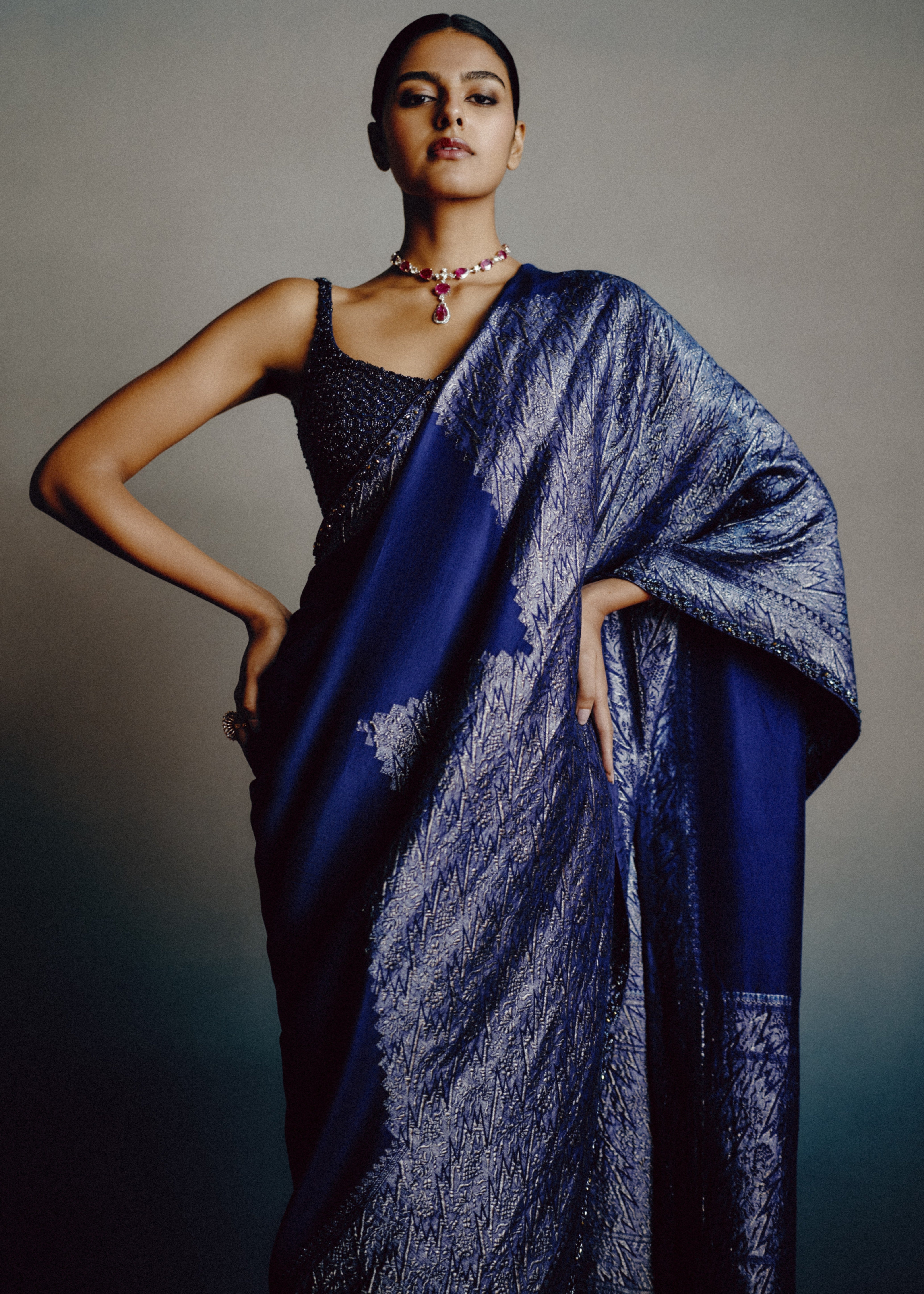 Noir Sapphire Sari