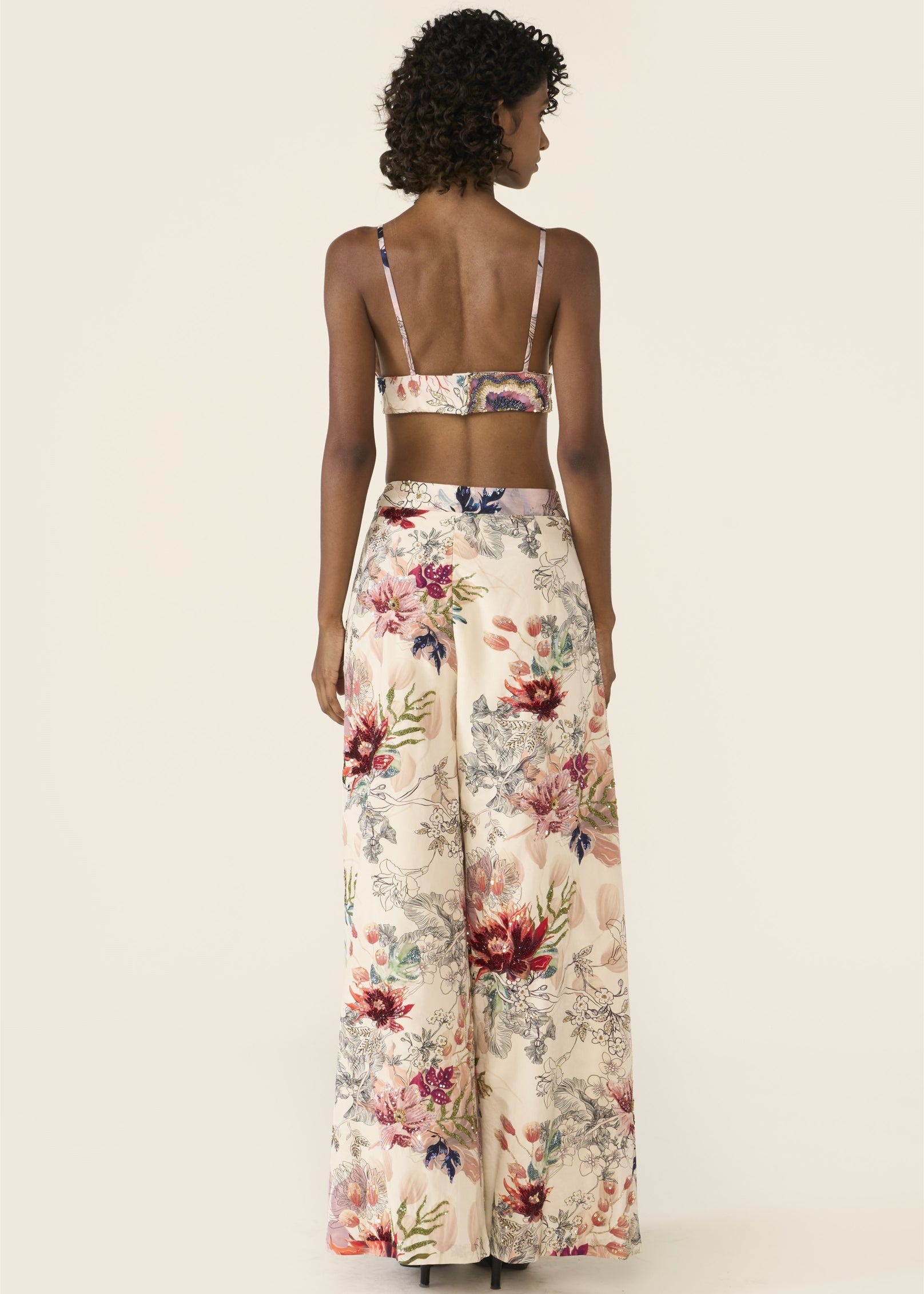 Ivory Printed Short Jacket Set