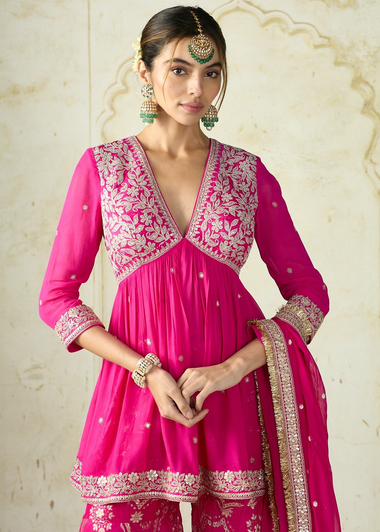 Rani Pink Rida Sharara Set