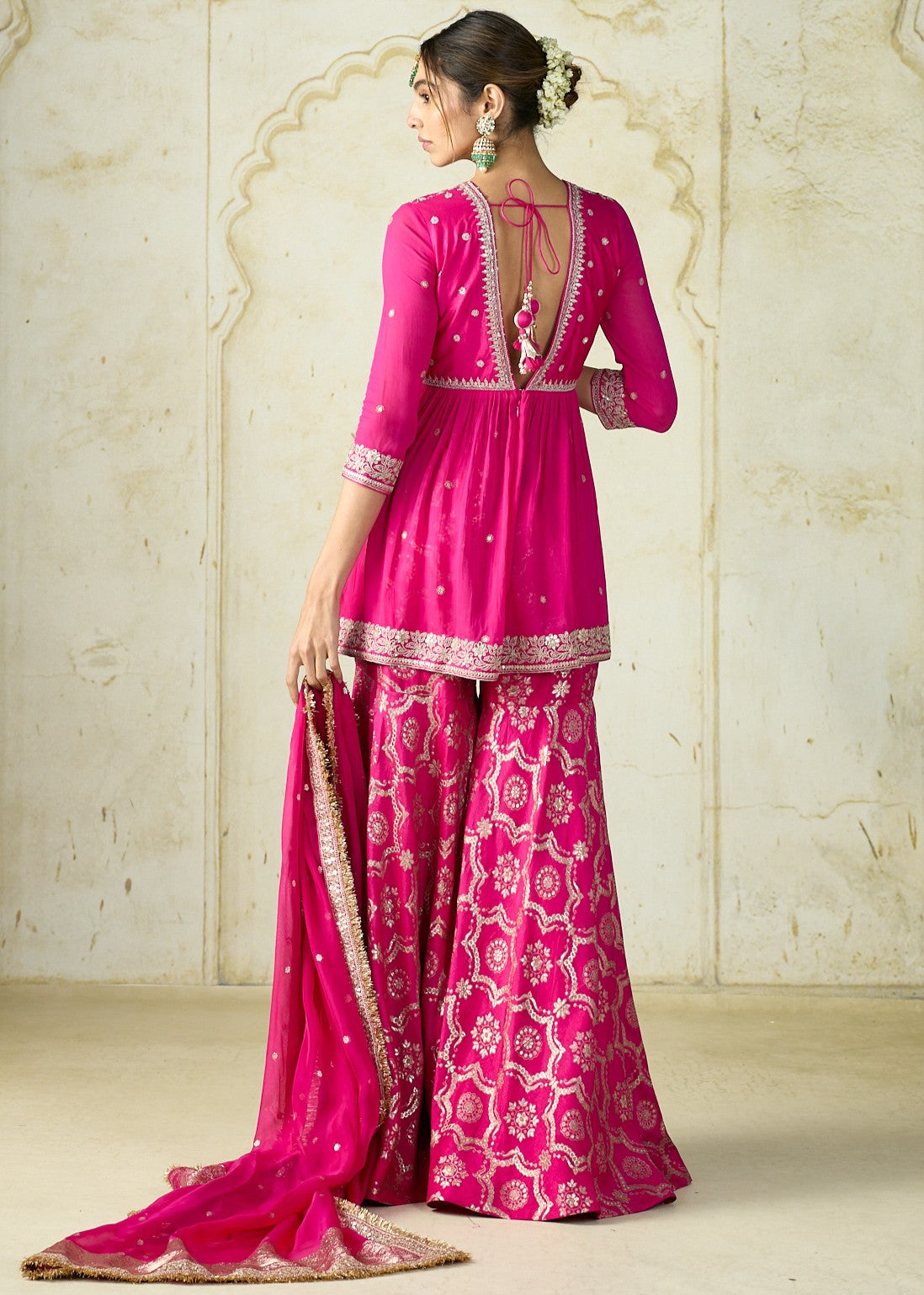 Rani Pink Rida Sharara Set