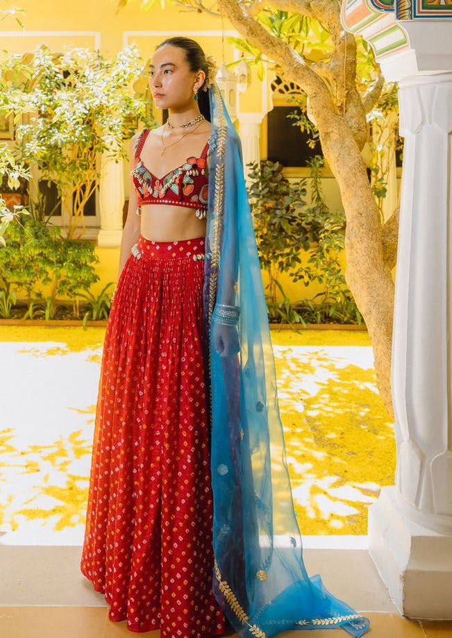 Seashells In A Meadow Lehenga