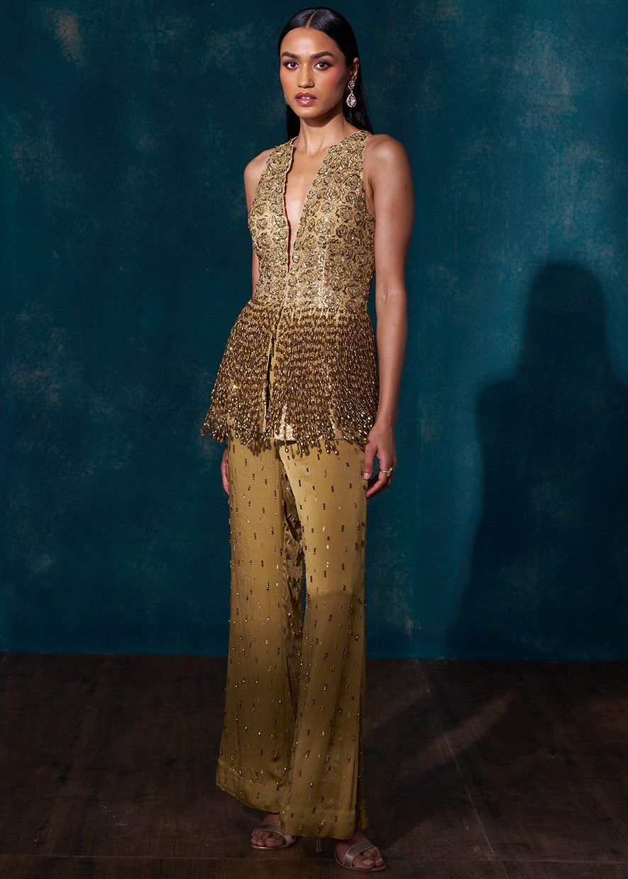 Gold Tassel Peplum