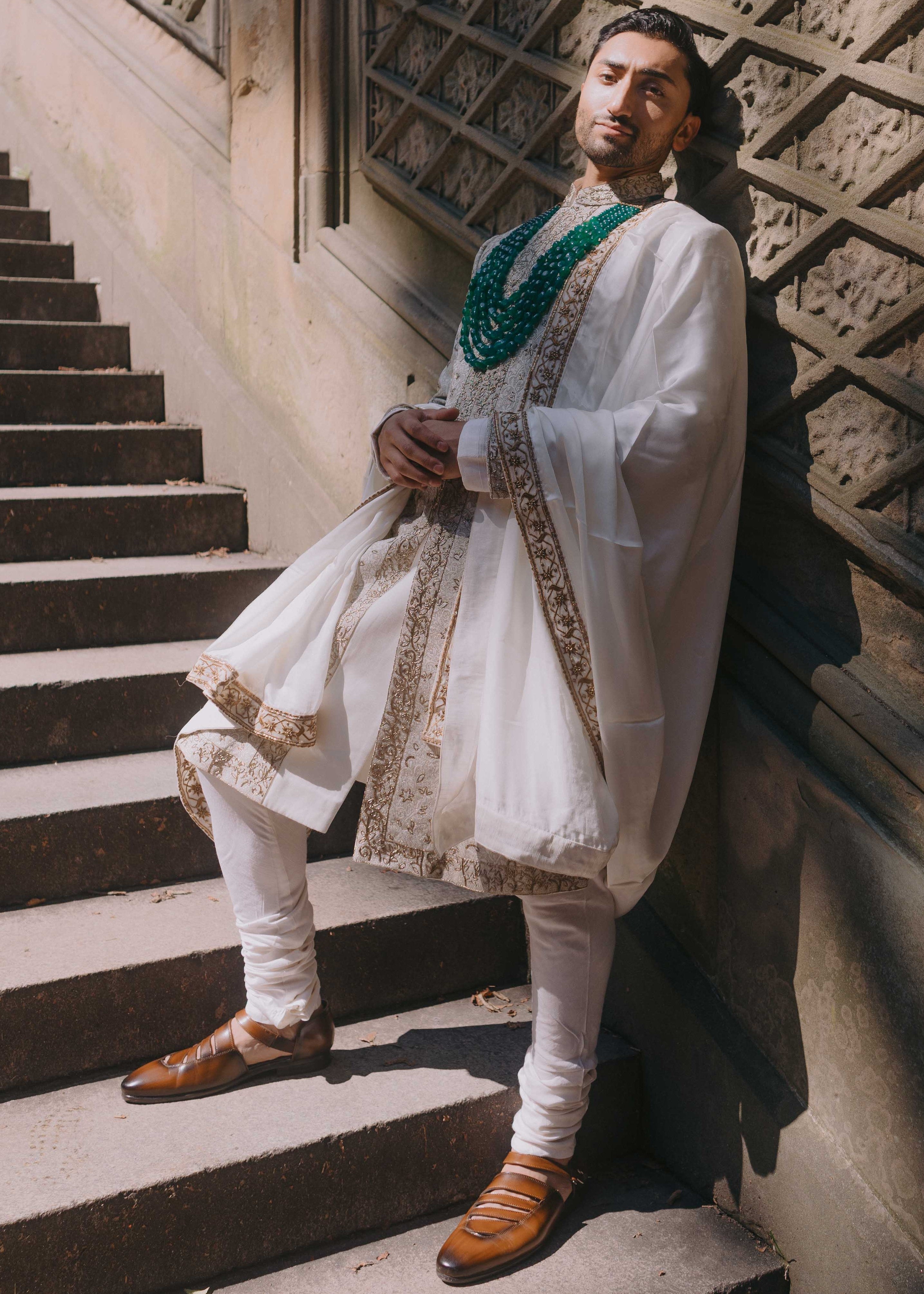 Moonlit Pearl Sherwani Set
