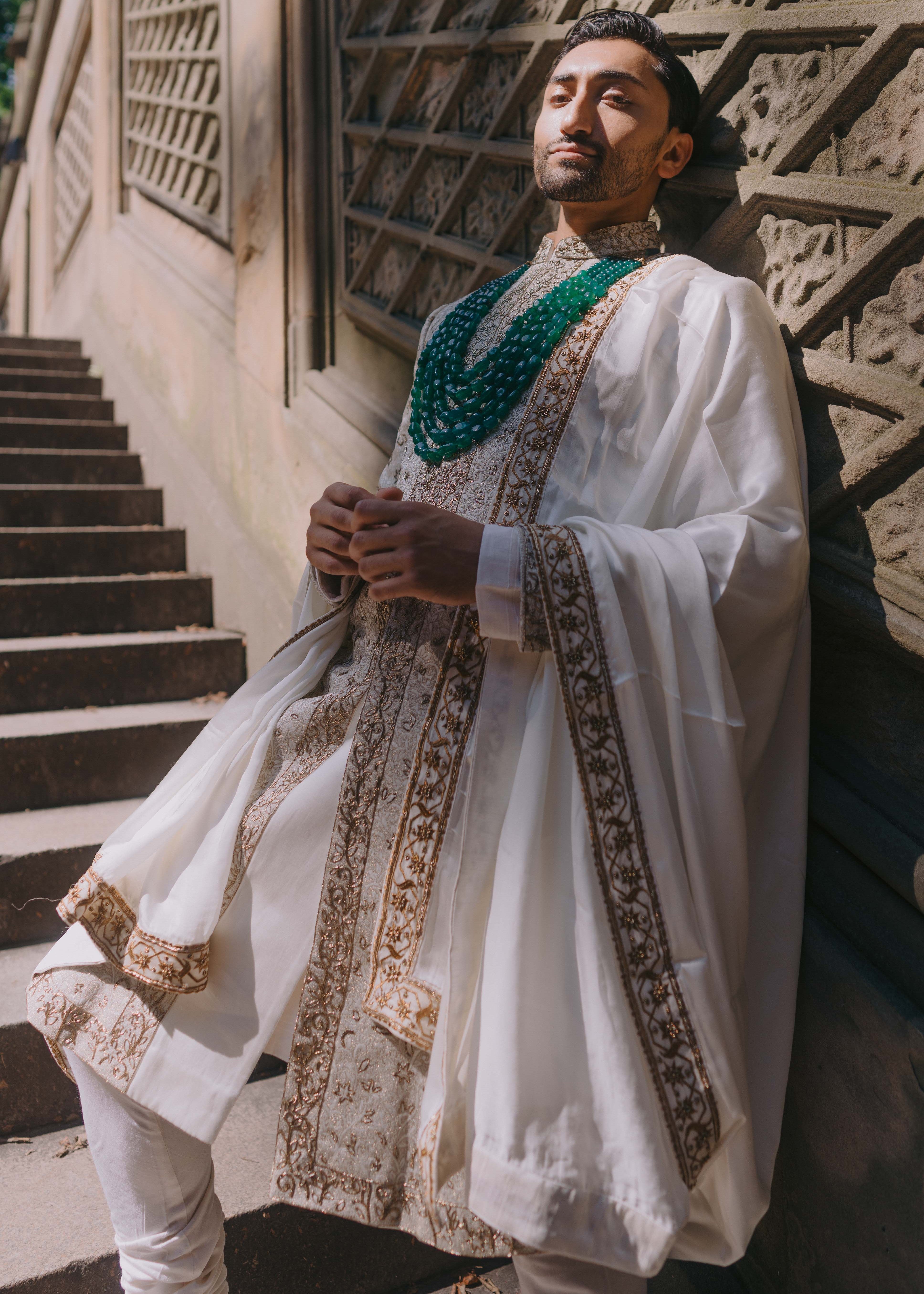 Moonlit Pearl Sherwani Set