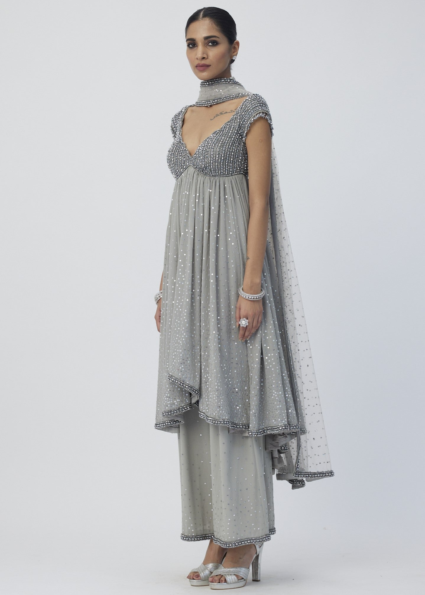 Crystal Grey Kurta Set