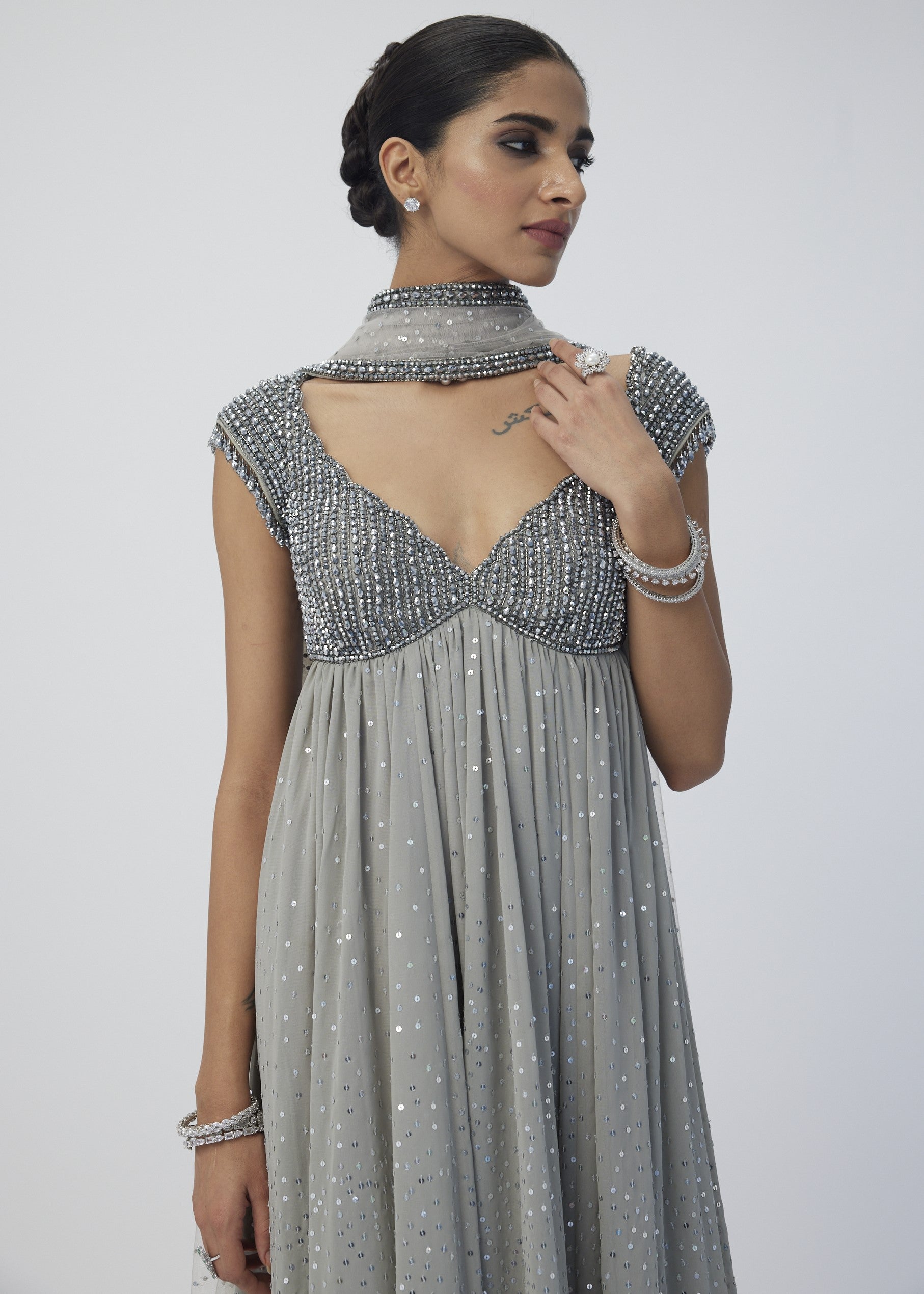 Crystal Grey Kurta Set