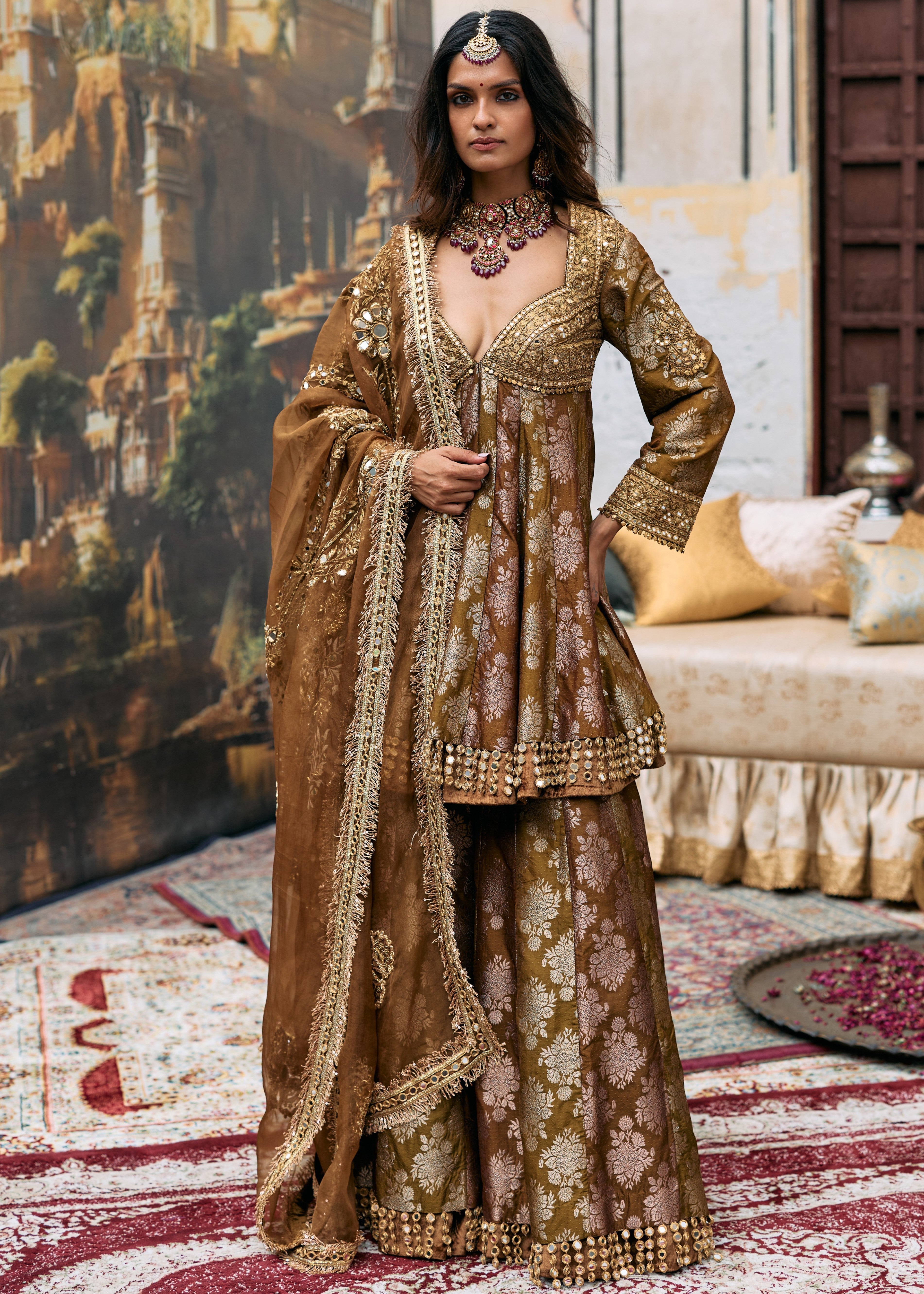 Shriphal Peplum Sharara Set