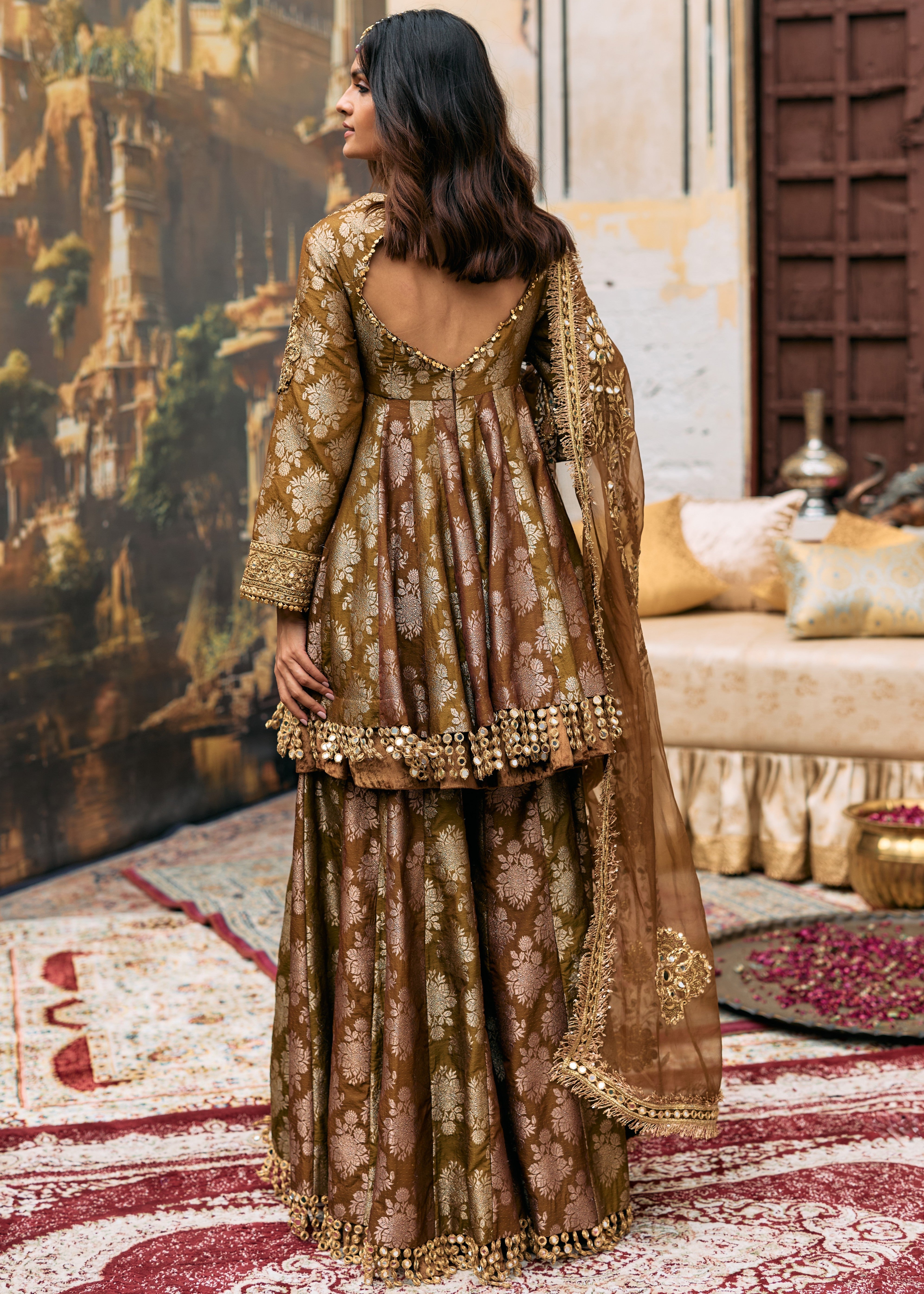 Shriphal Peplum Sharara Set