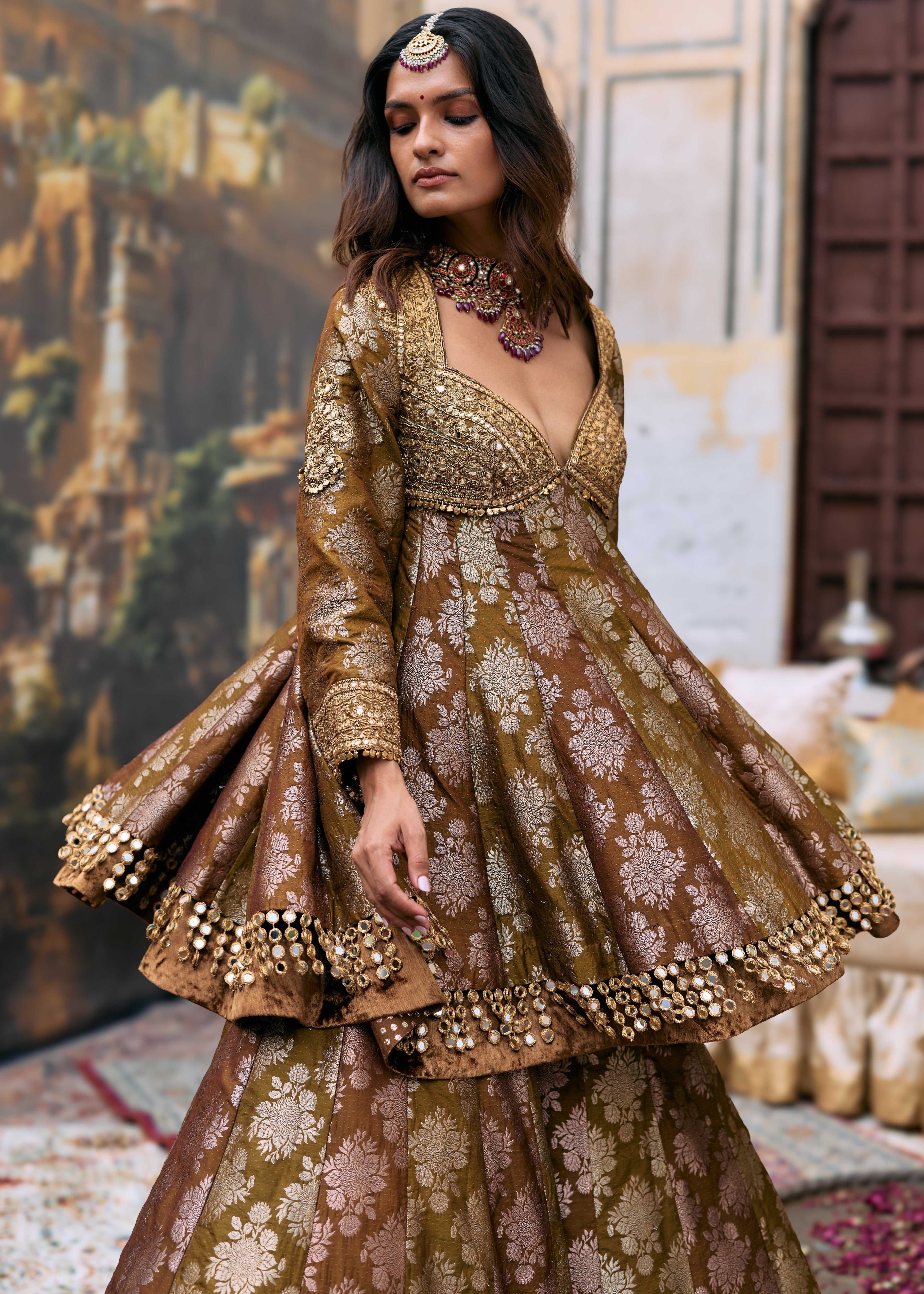 Shriphal Peplum Sharara Set