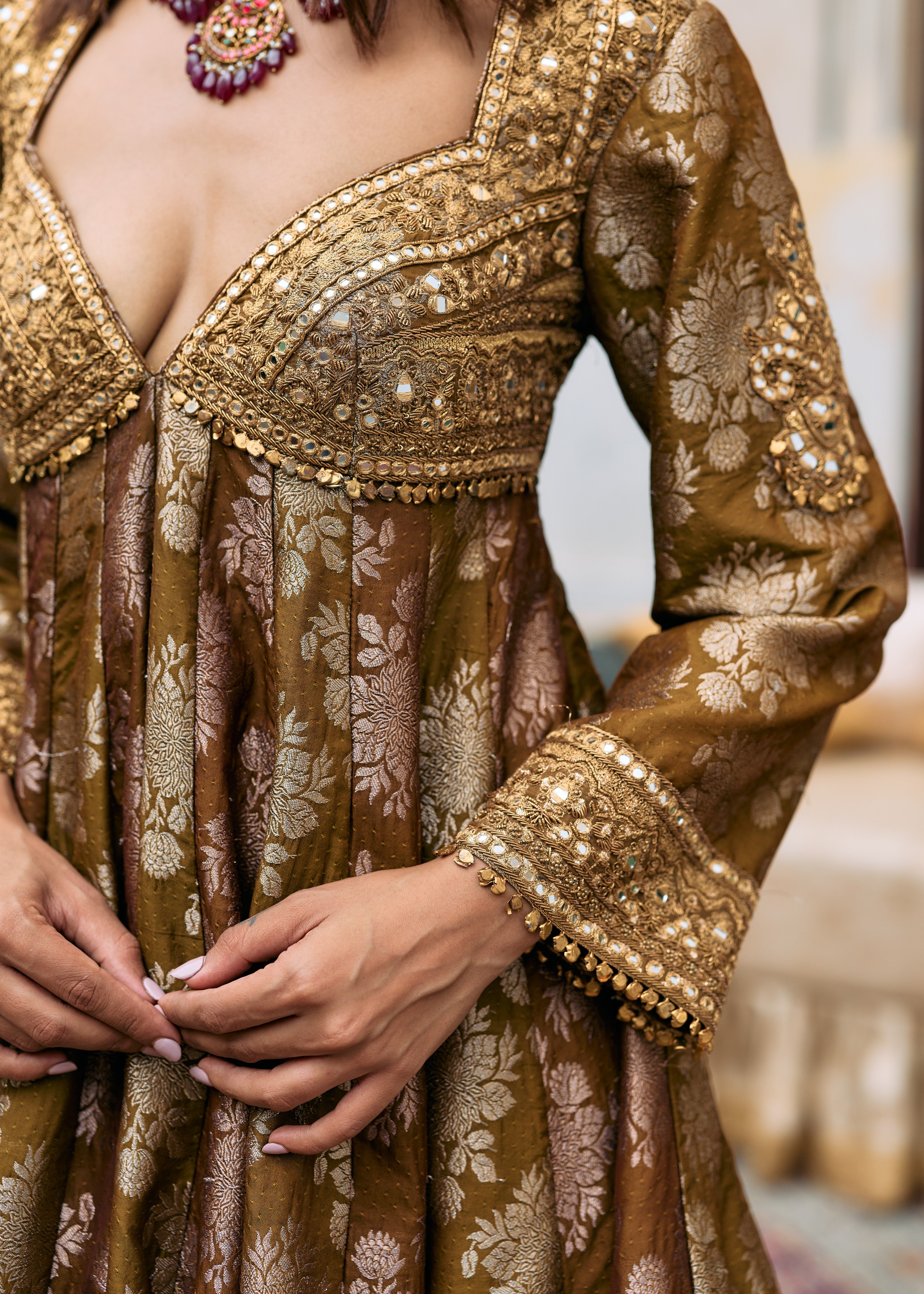 Shriphal Peplum Sharara Set