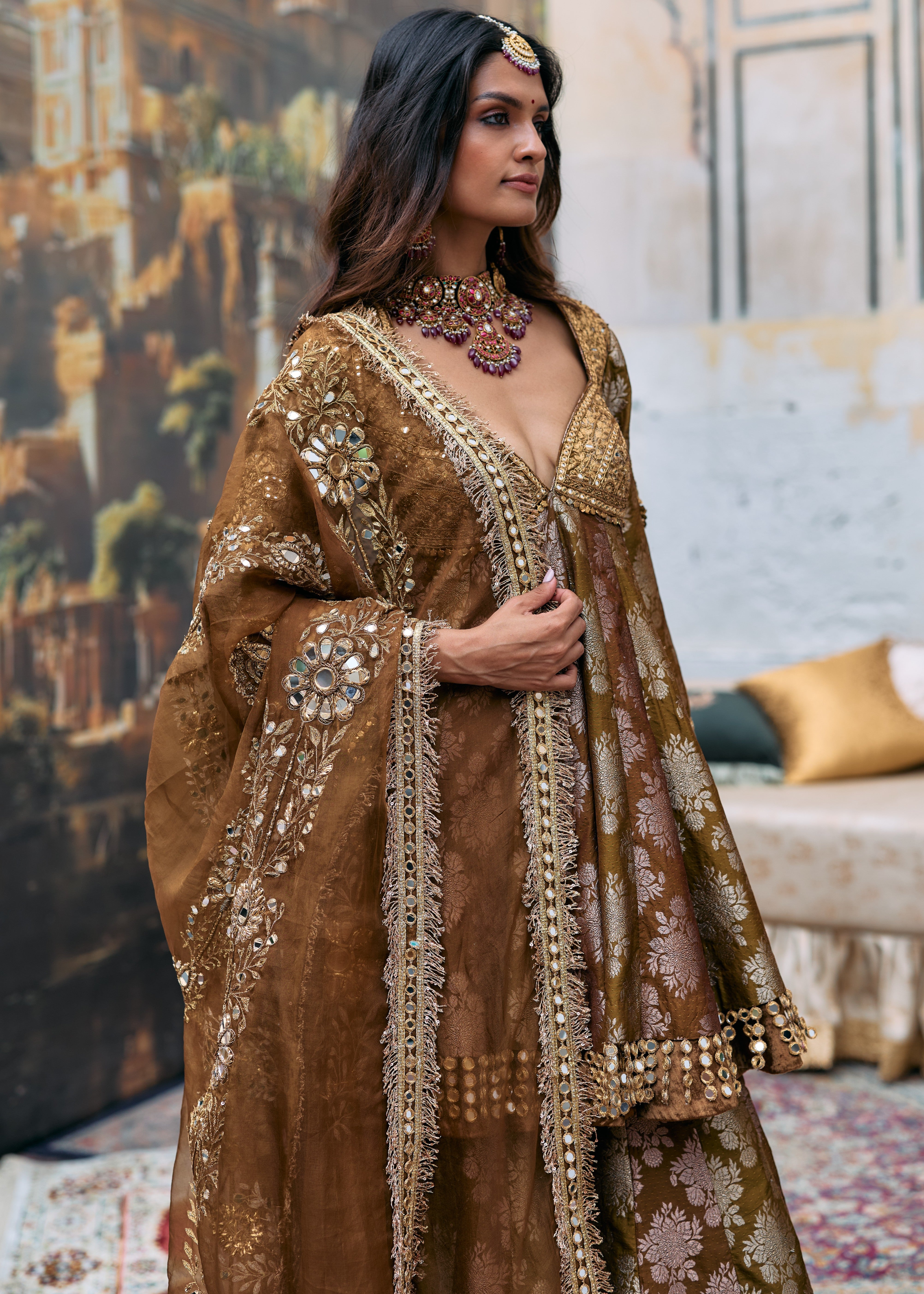 Shriphal Peplum Sharara Set