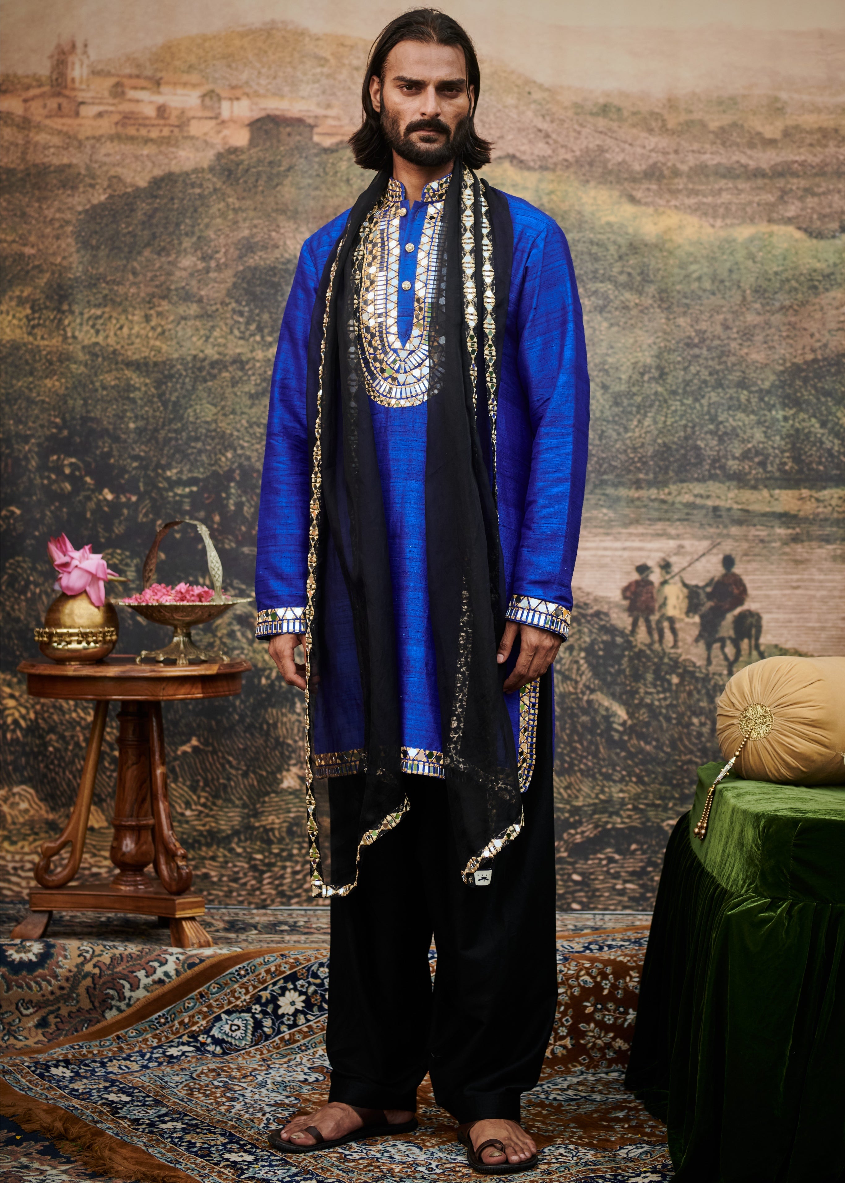 Sufi Kurta Set And Stole