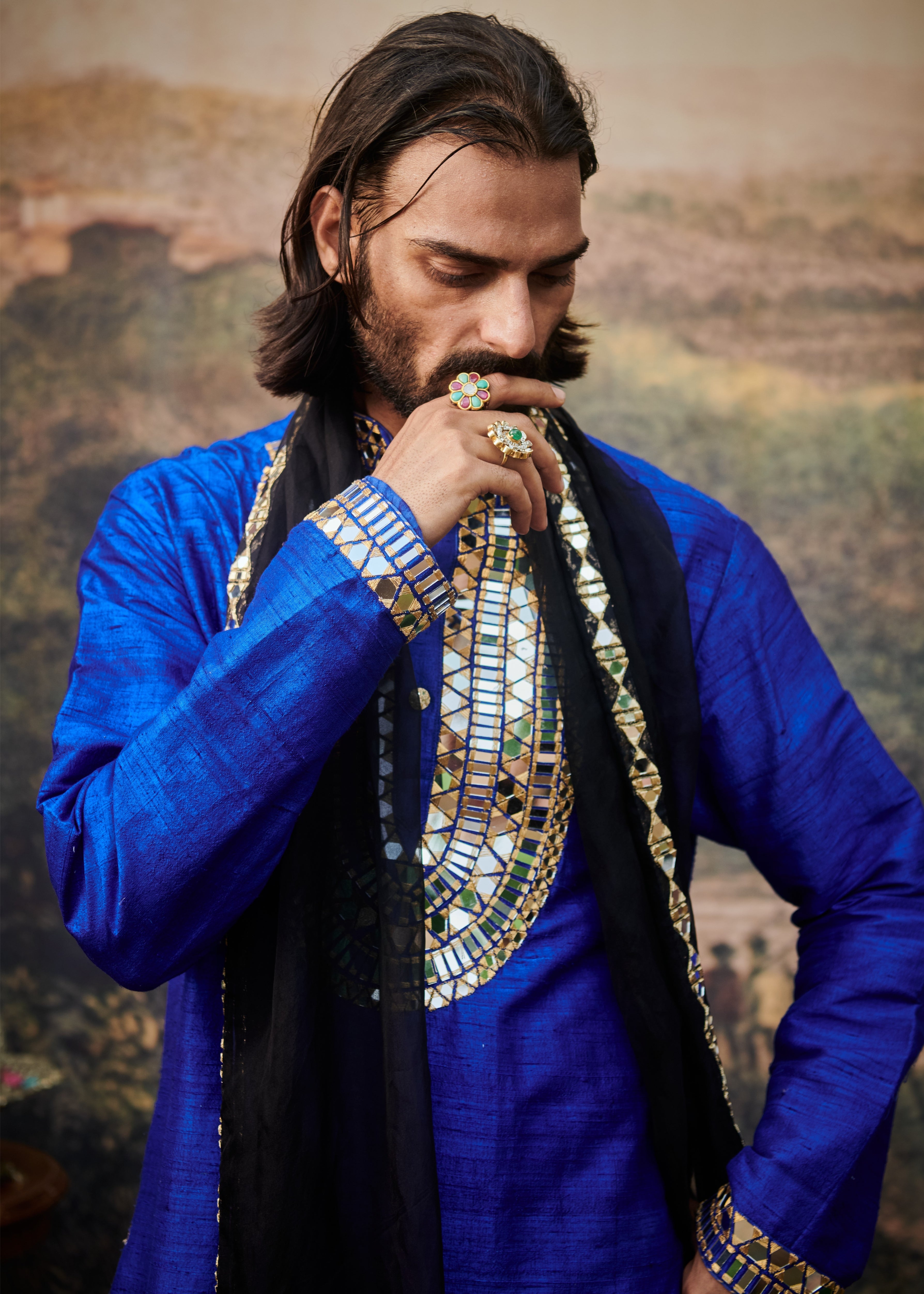 Sufi Kurta Set And Stole