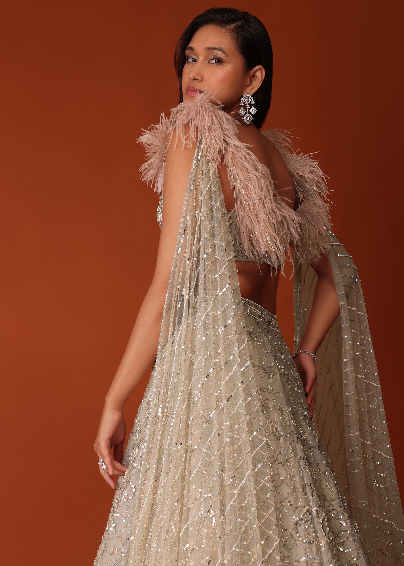 Gold Heavy Hand Embroidered Bridal Lehenga Set