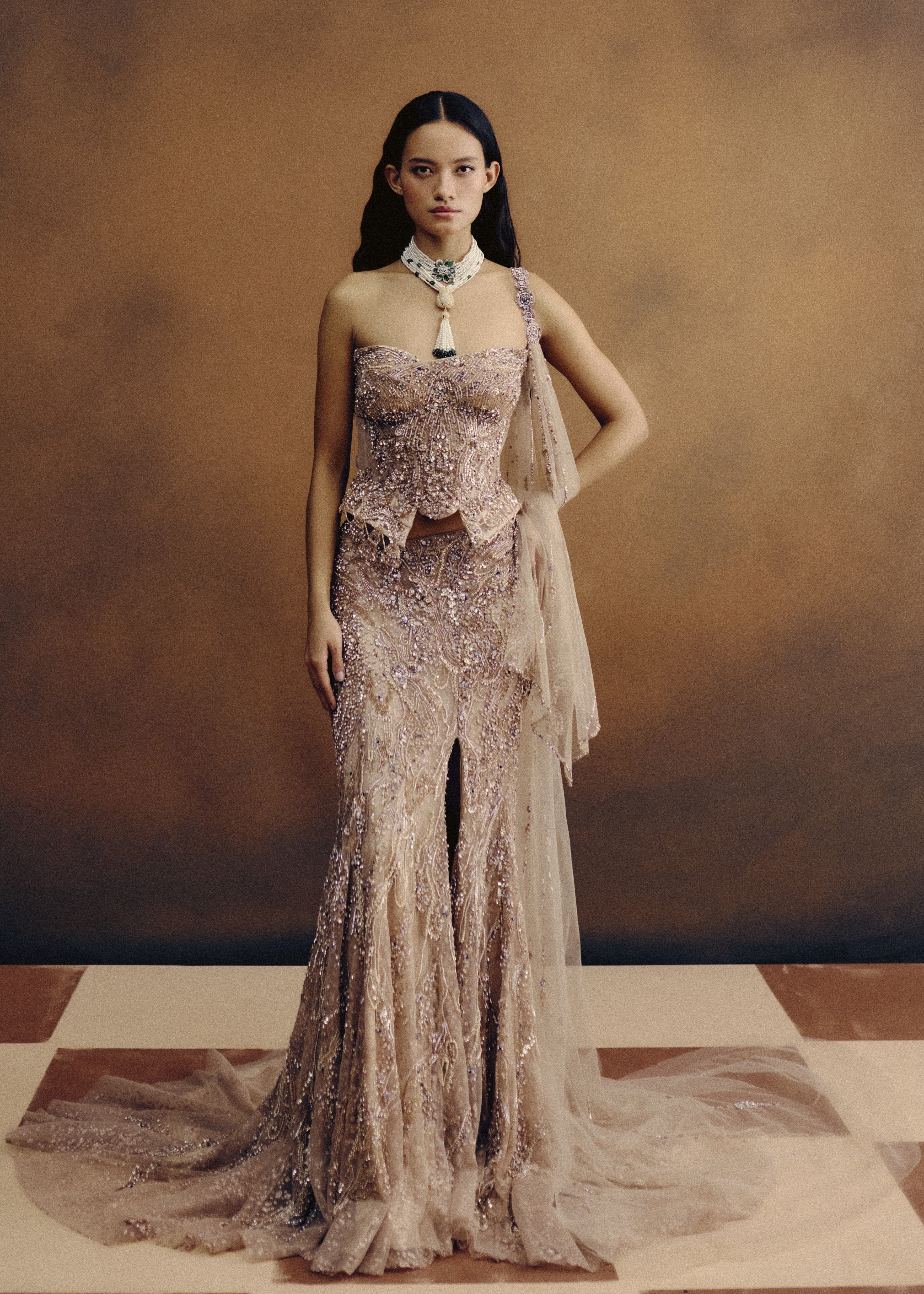 Orlencia Corset & Skirt Set With Dupatta