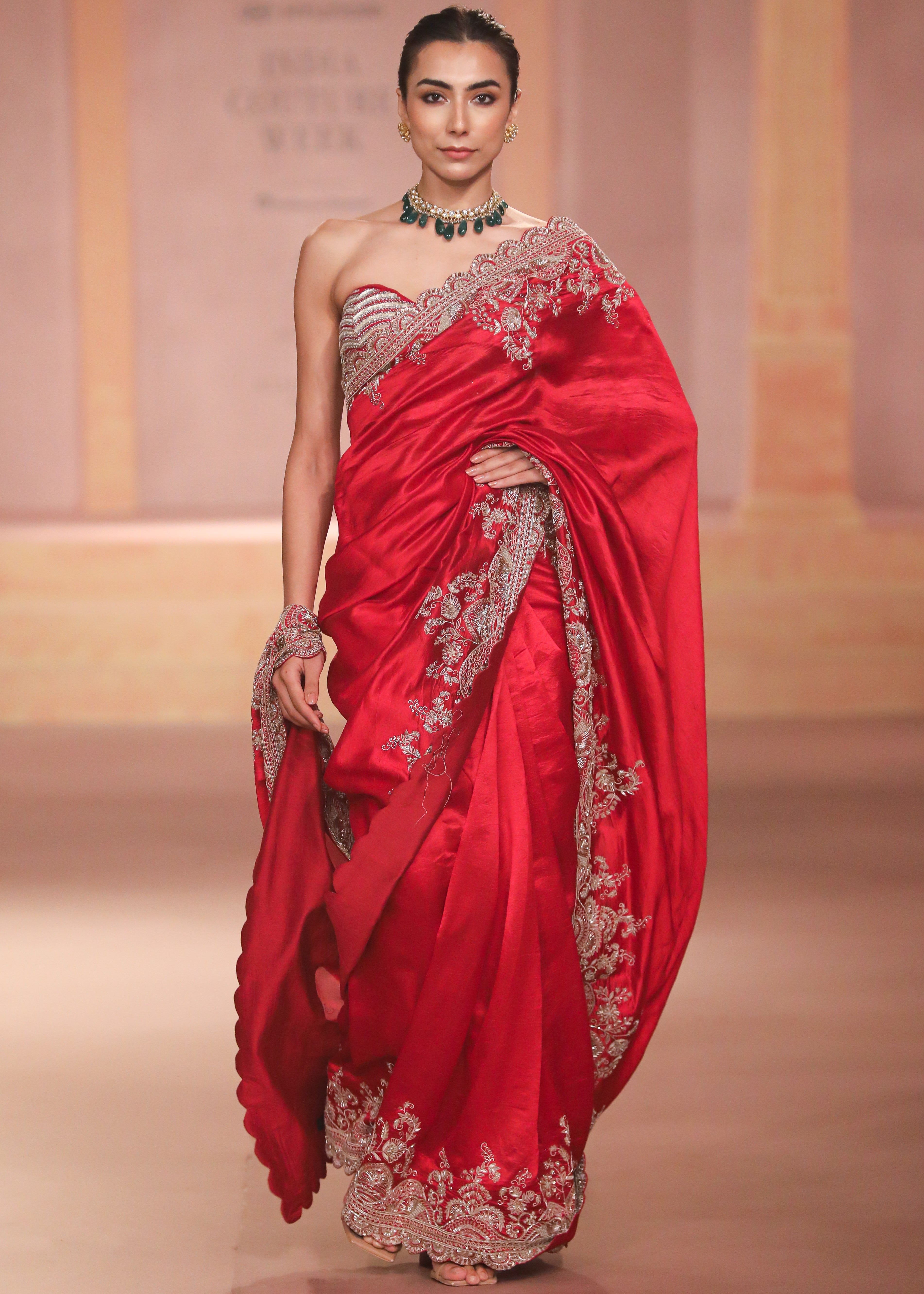 Red Silk Sari Set