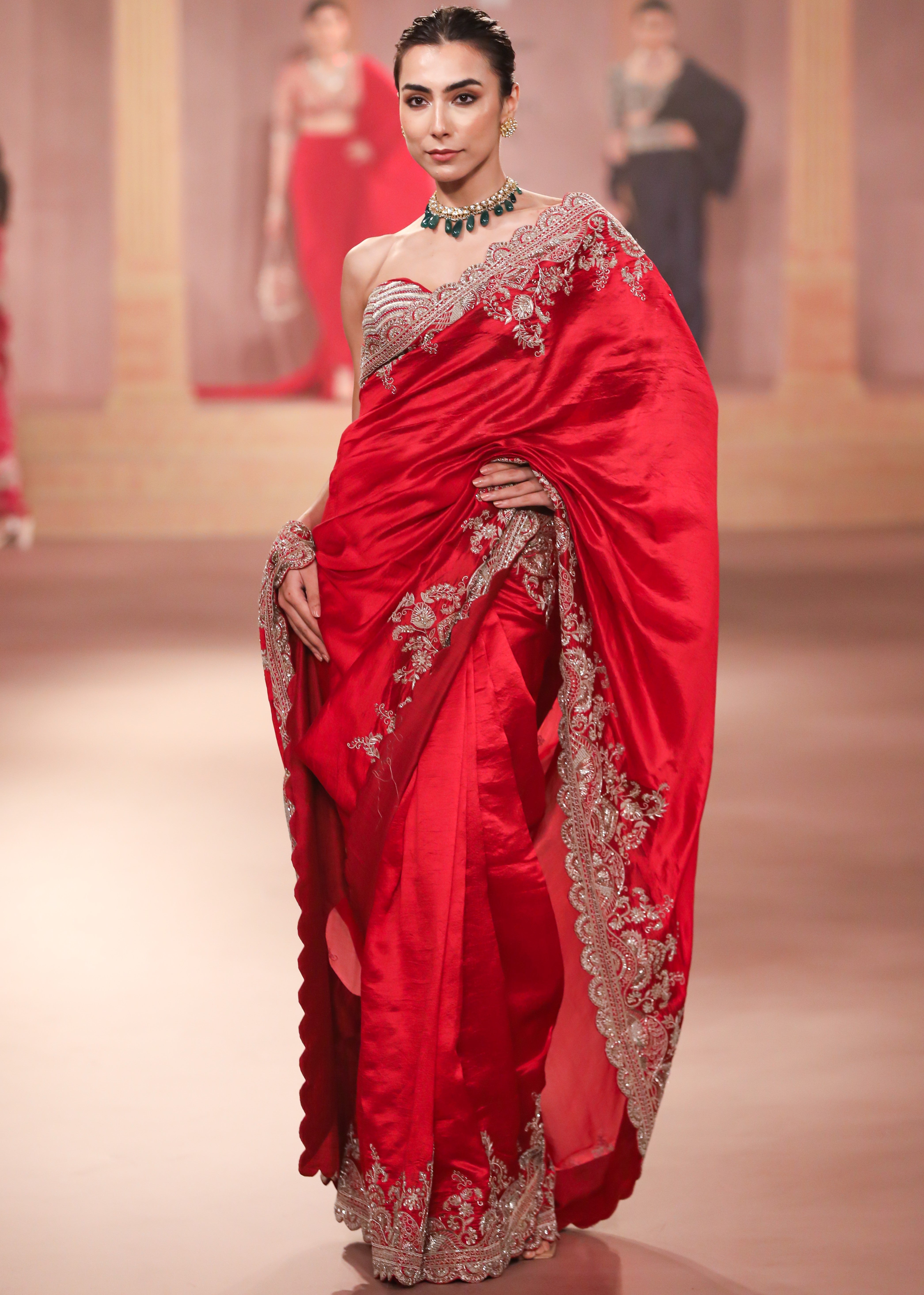 Red Silk Sari Set