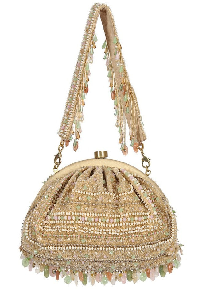 Amara Soft Pouch Sublime Pastel Clutch with Handle