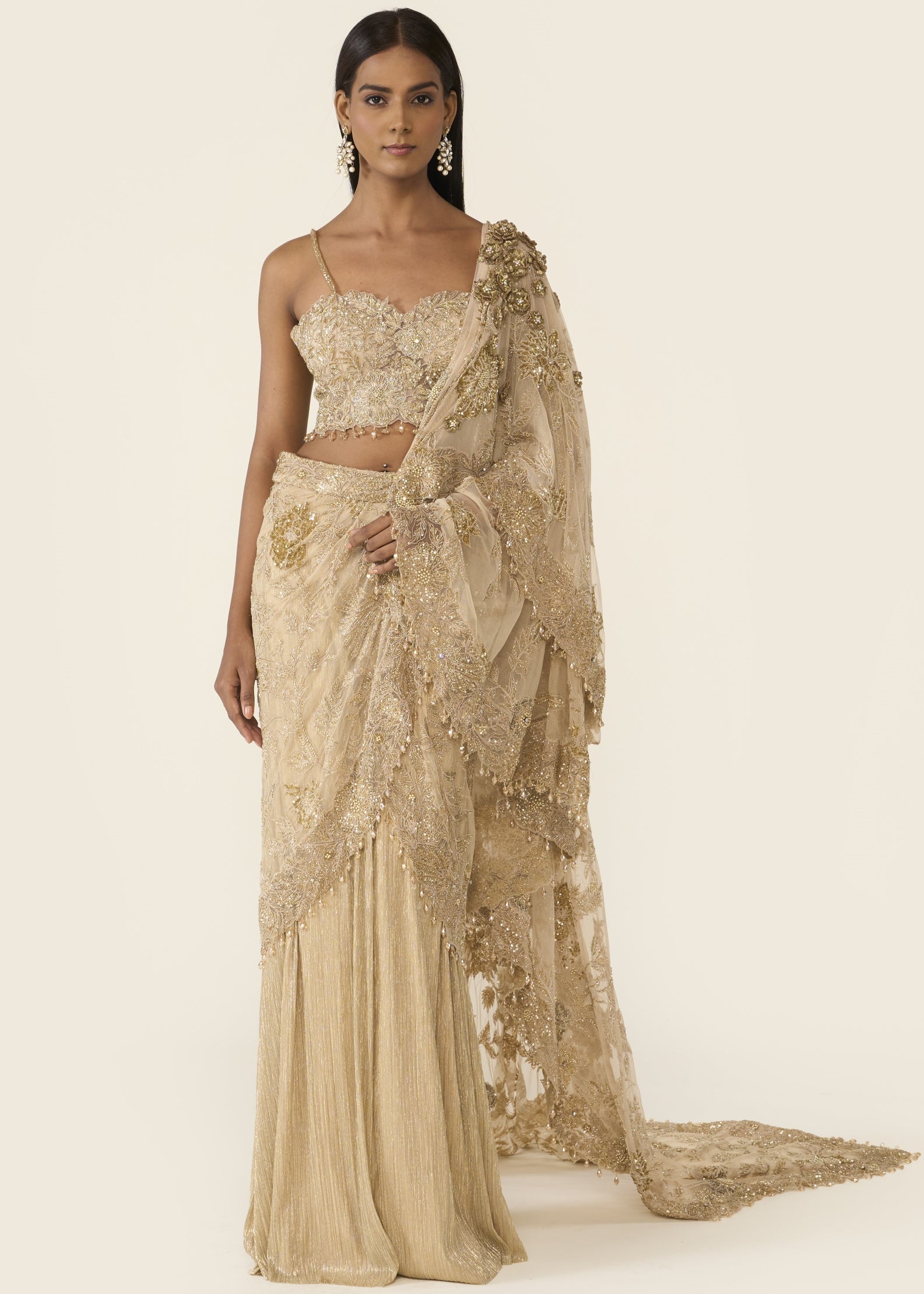 Golden Concept Sari Set