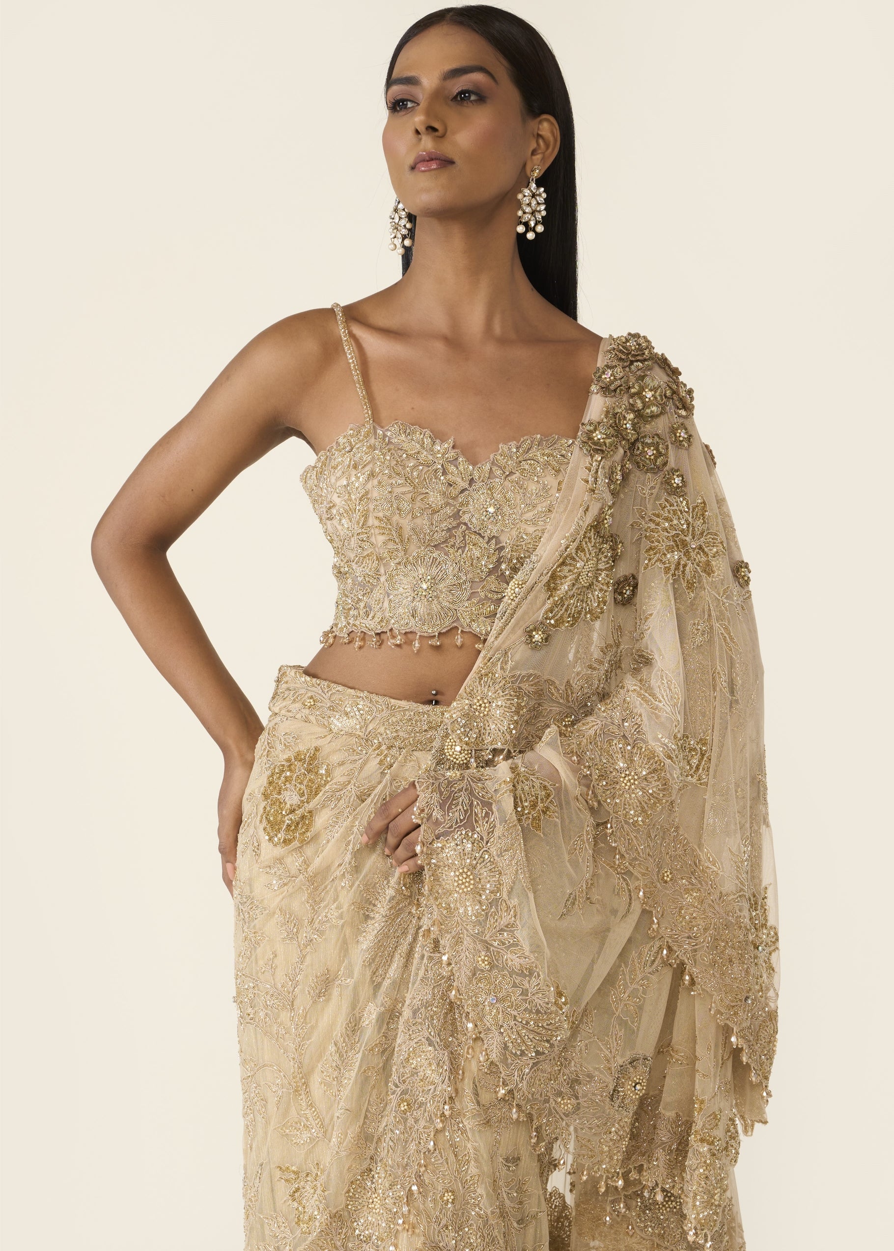 Golden Concept Sari Set
