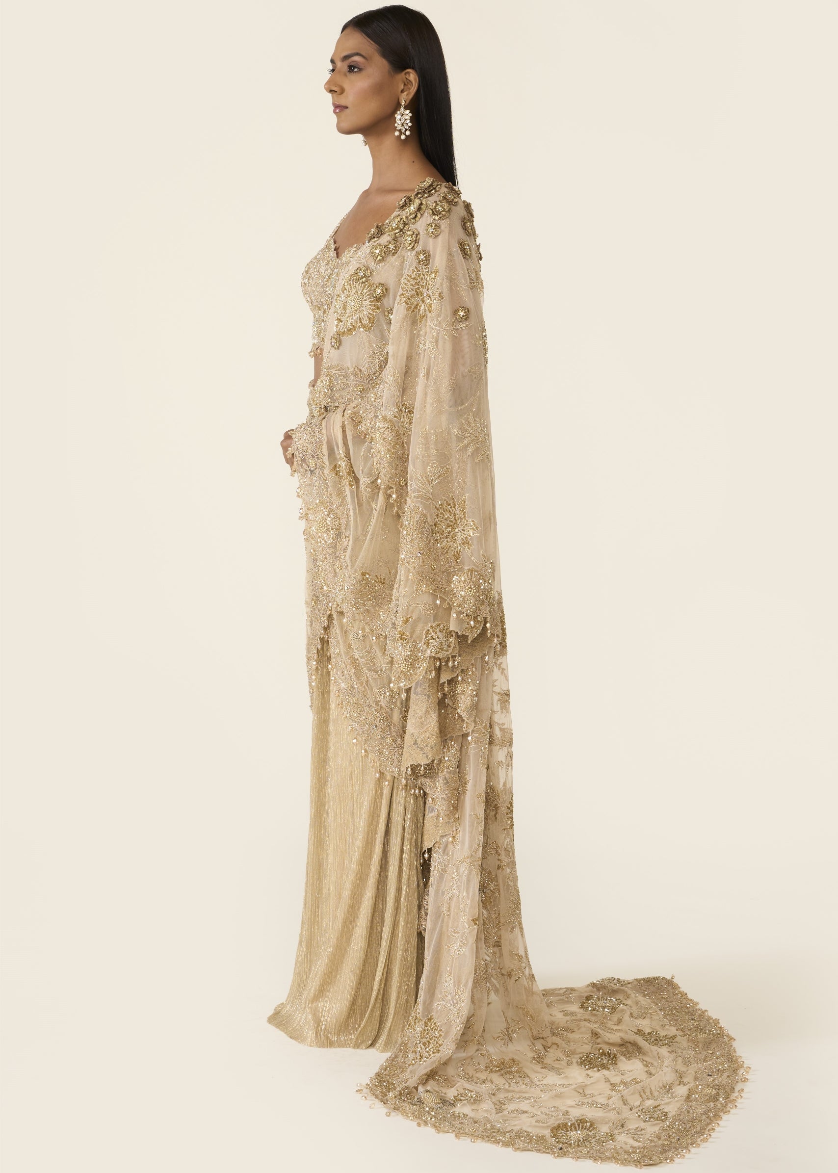 Golden Concept Sari Set