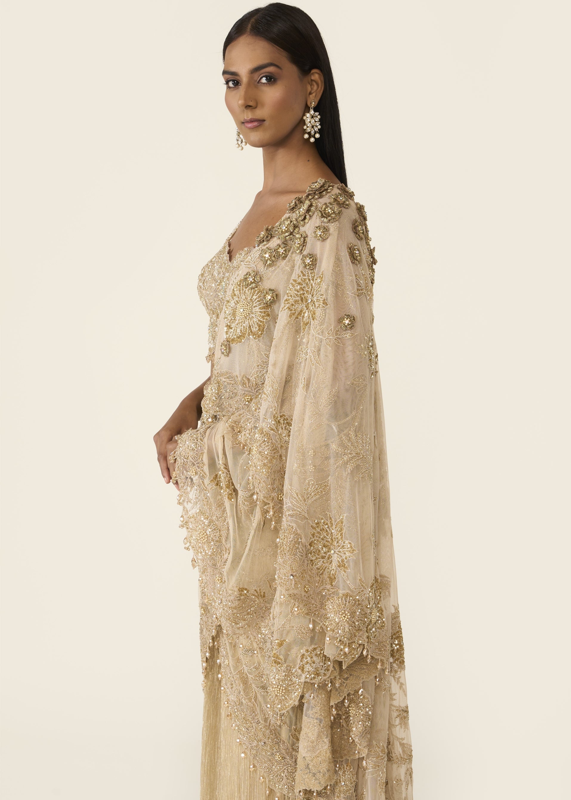 Golden Concept Sari Set