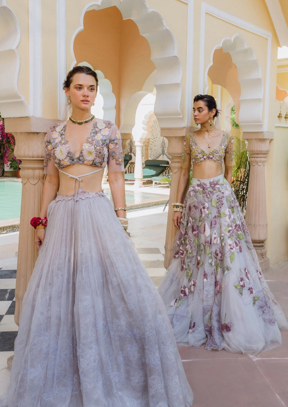 Fields Of Lilac Some Big Daisies Lehenga