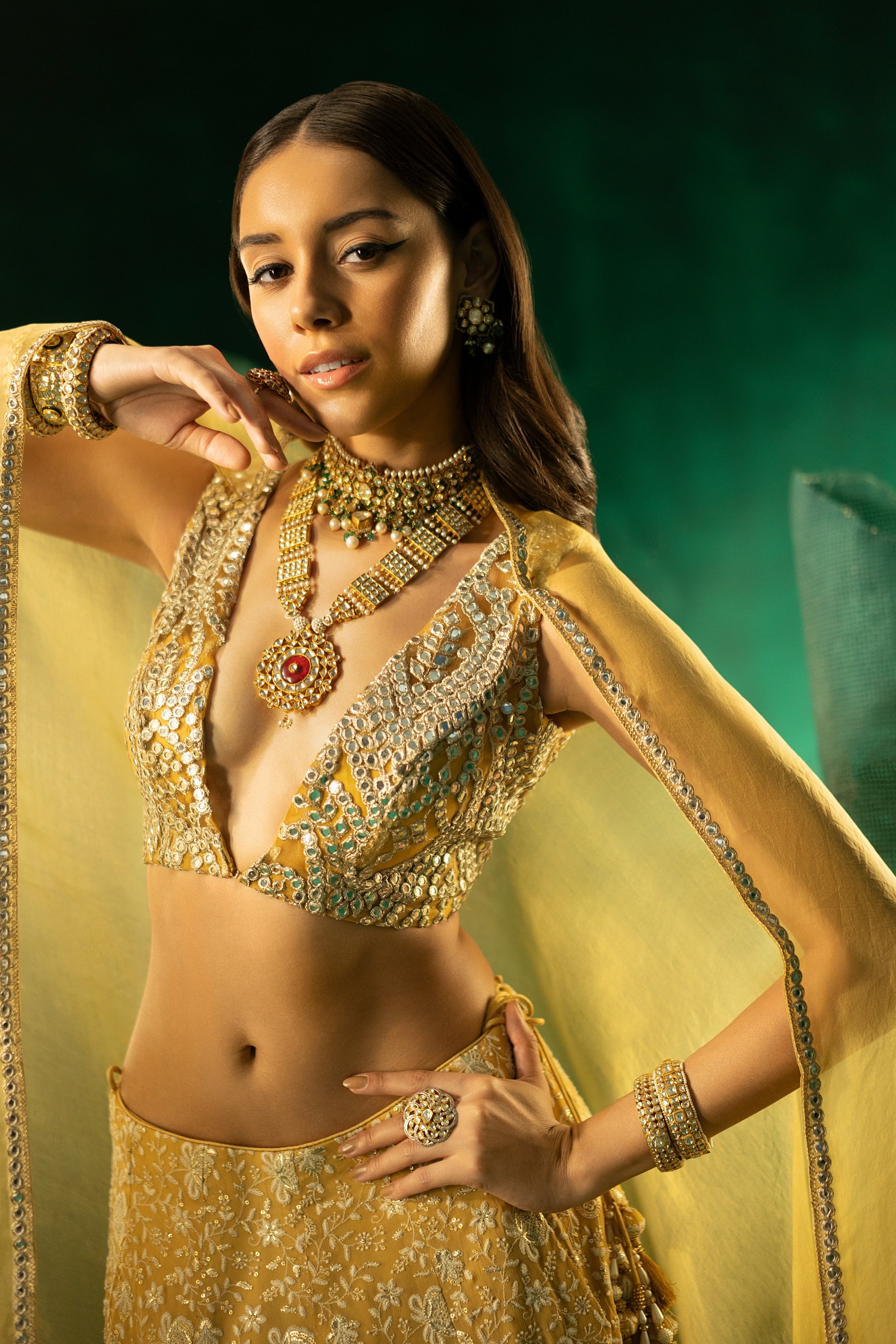Yellow Chinkankari Lehenga Set