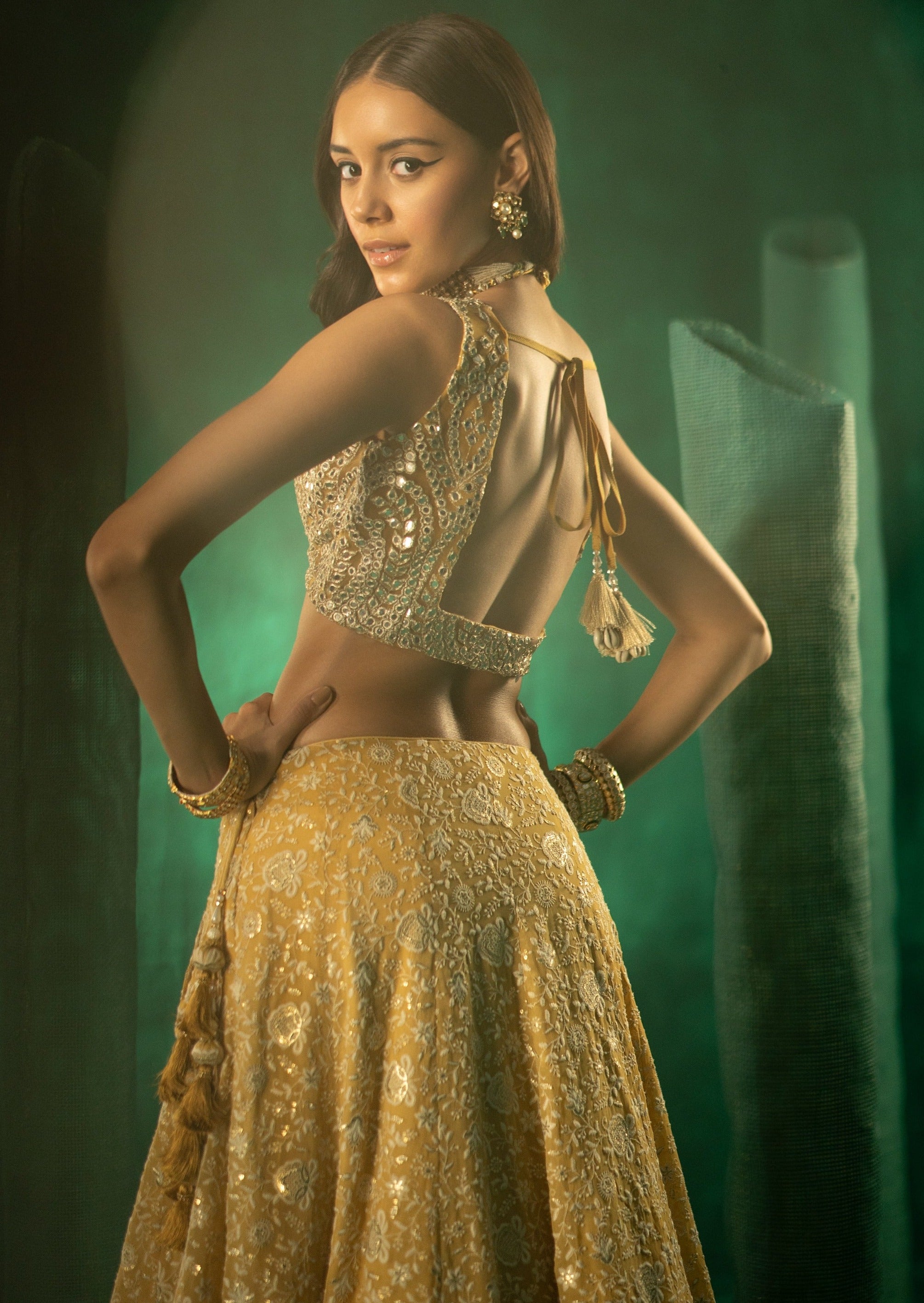 Yellow Chinkankari Lehenga Set