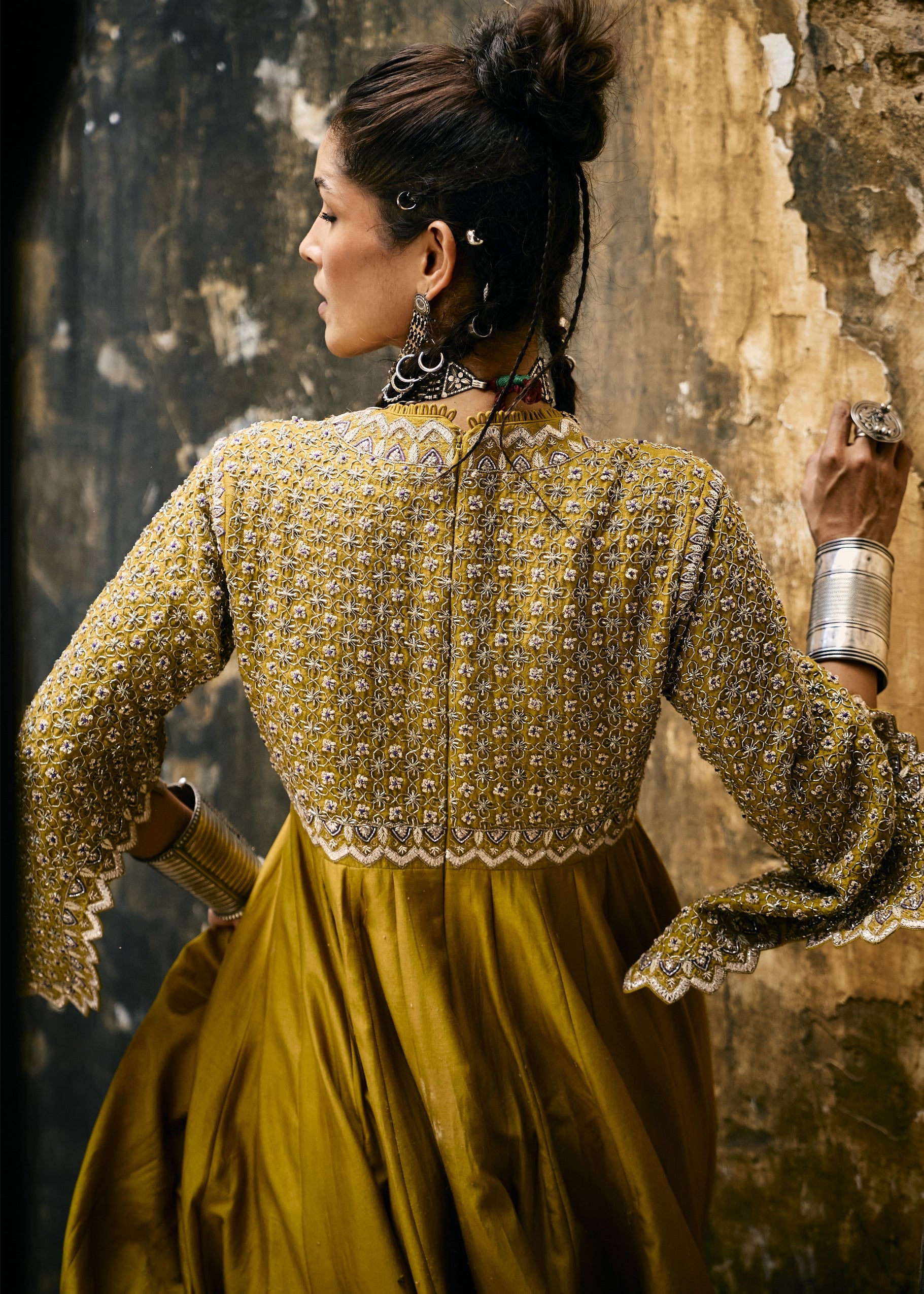 Mustard Anarkali Set