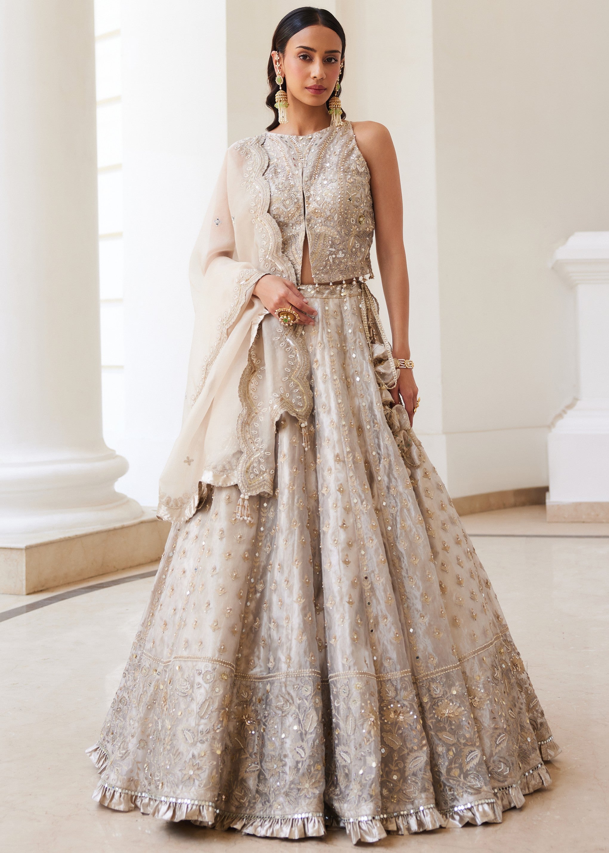 Tissue Lehenga Set