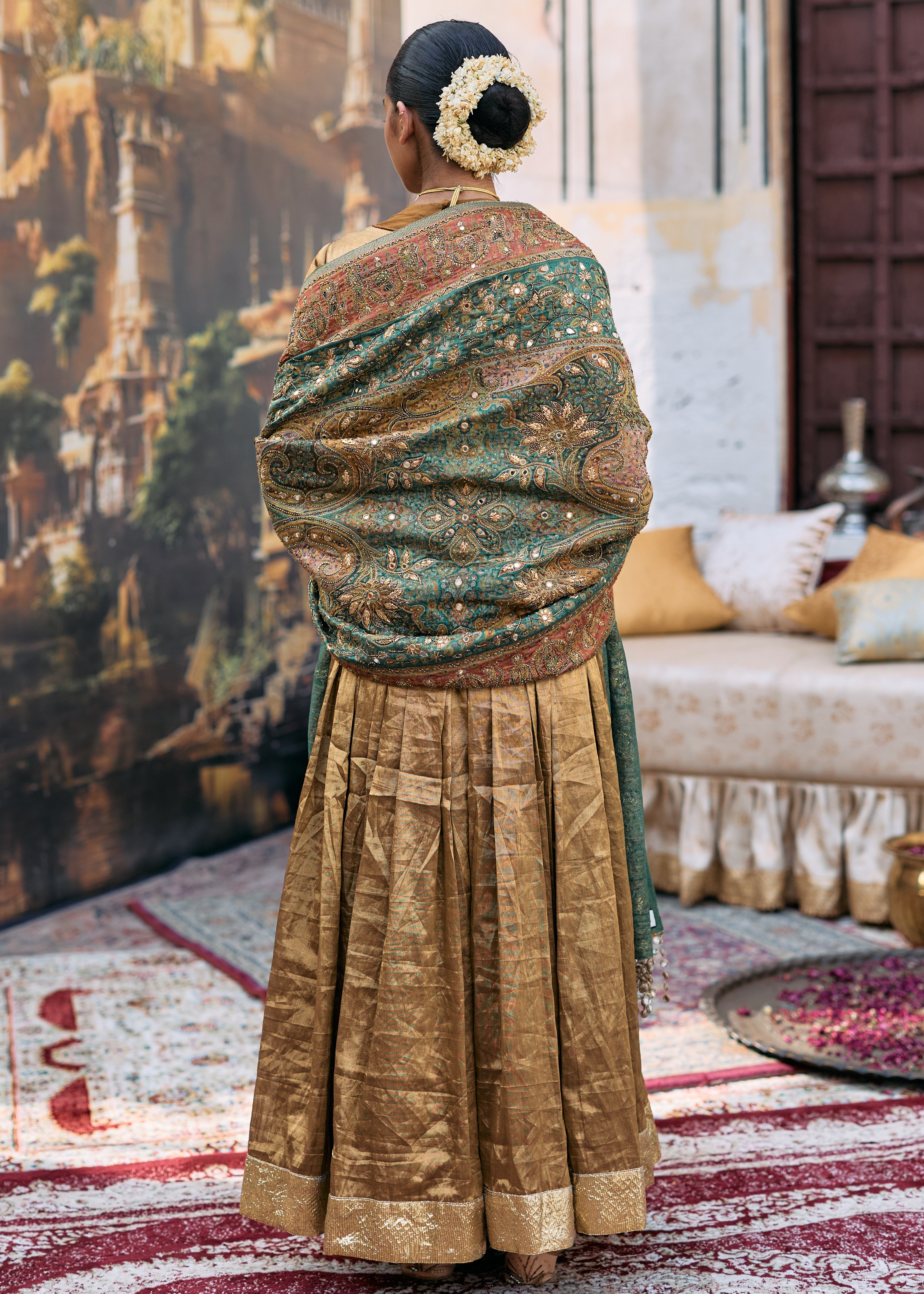 Pitambara Anarkali And Jamawar Shawl Set