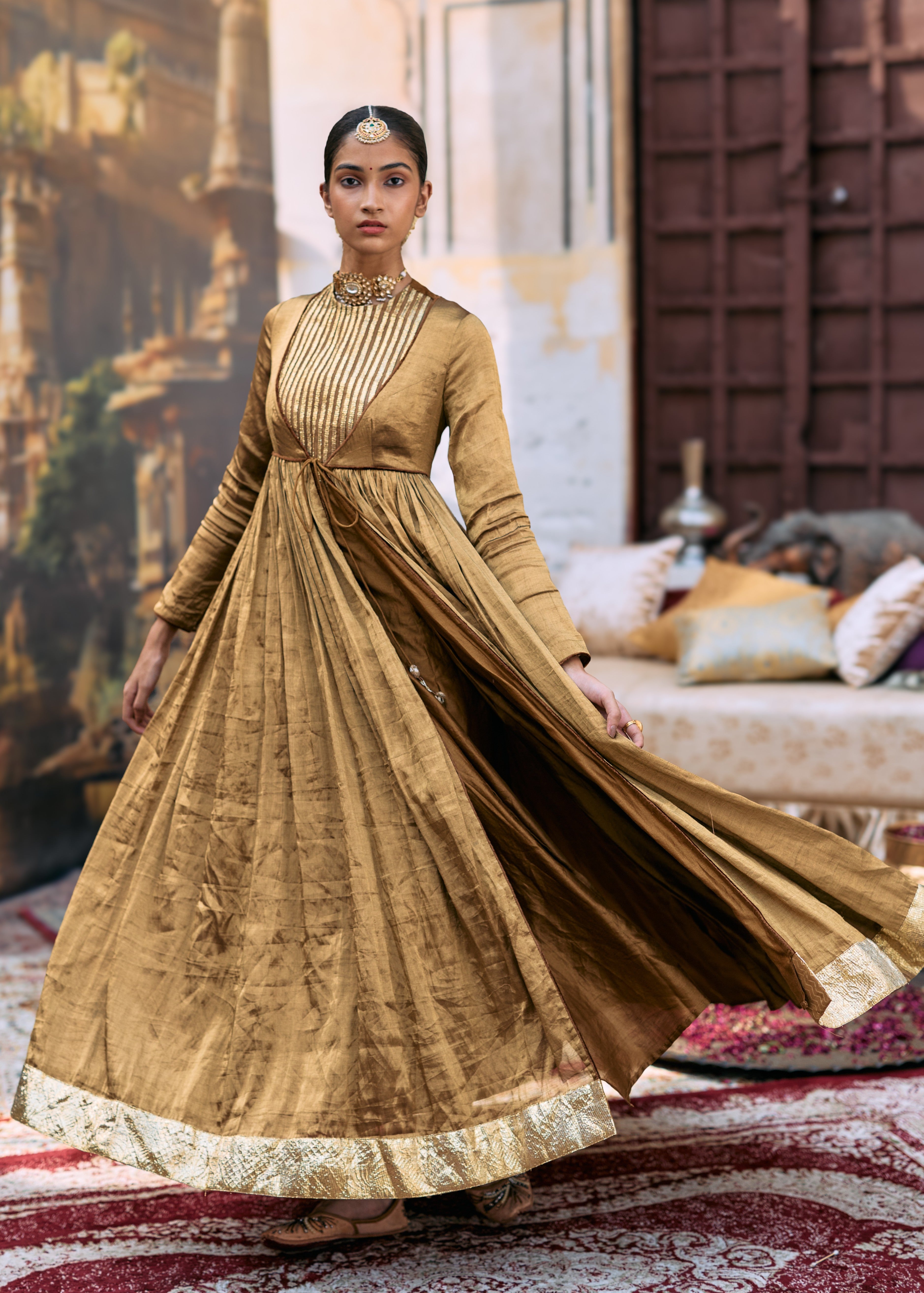 Pitambara Anarkali And Jamawar Shawl Set