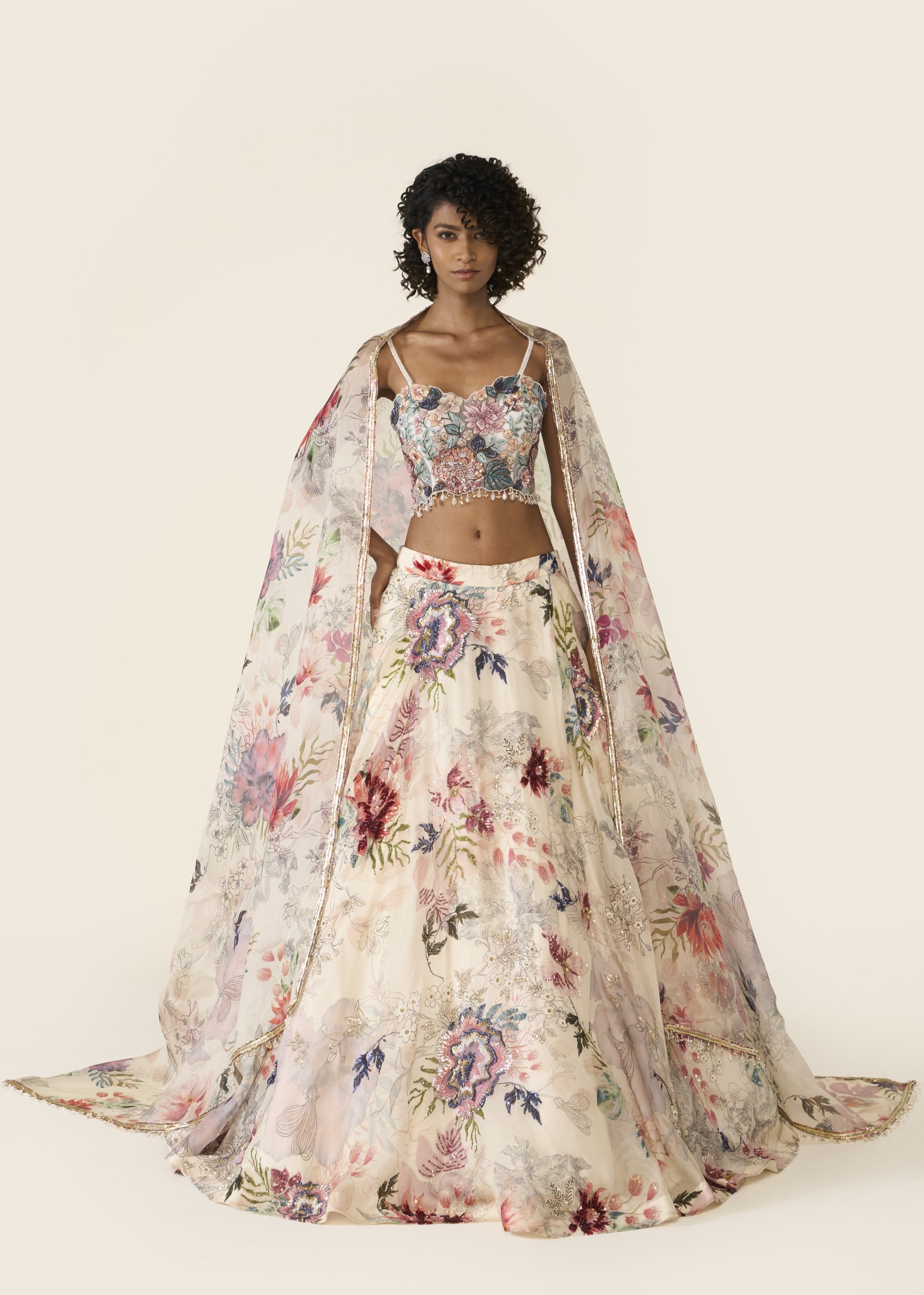 Ivory Printed Lehenga Set