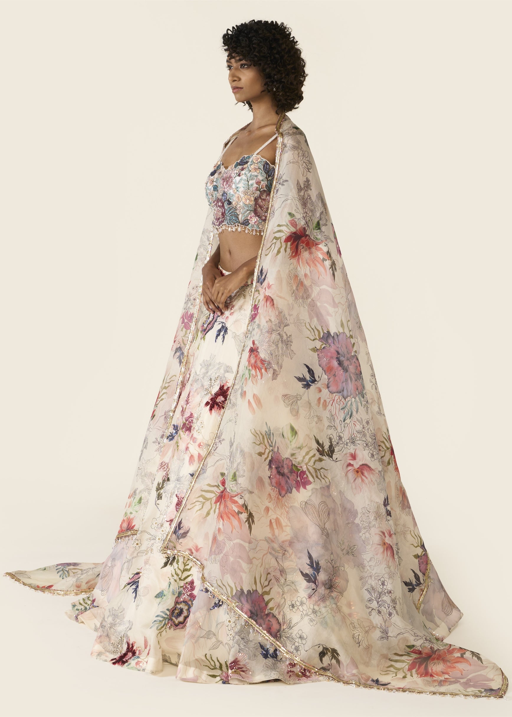 Ivory Printed Lehenga Set