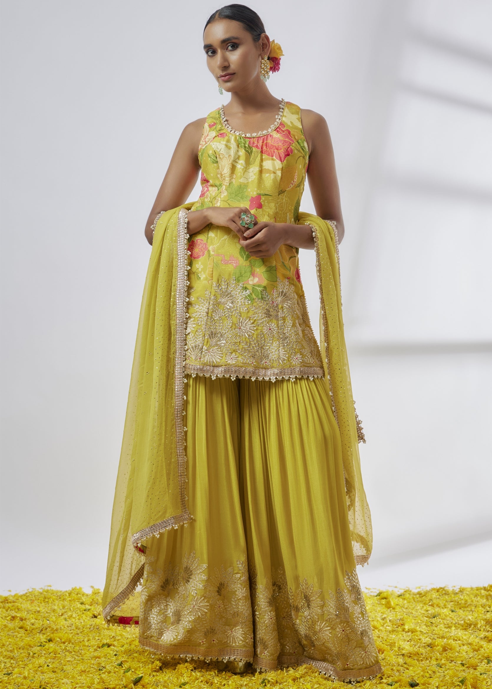 Kalki Sleeveless Sharara Set